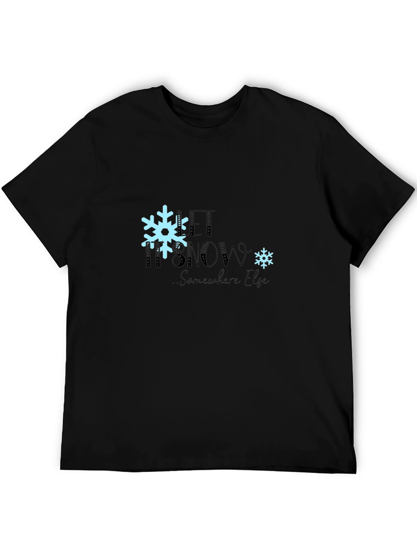 Black Let It Snow T-Shirt - Black Graphic Tee view 5