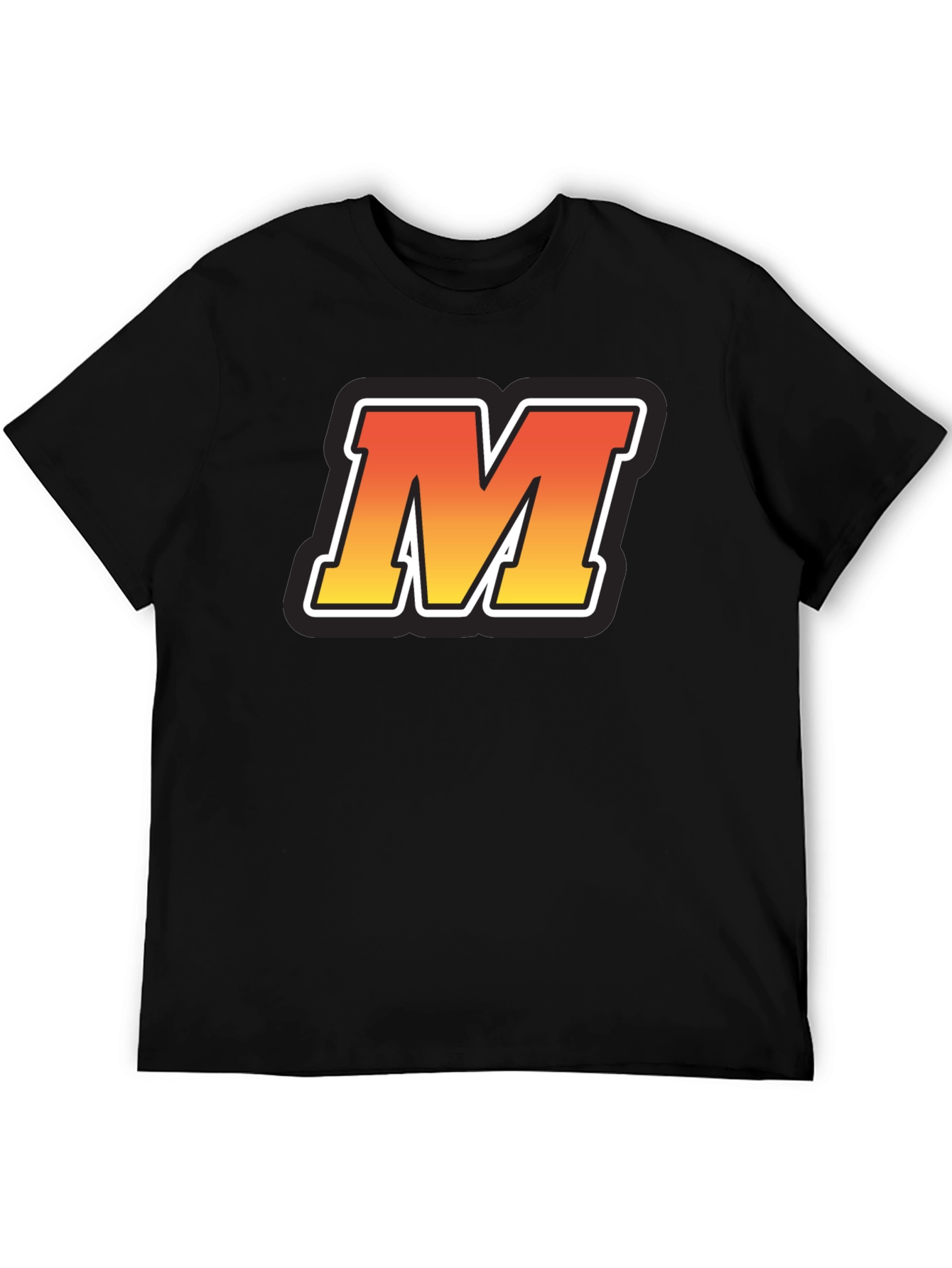 Black Bold 'M' Graphic Black T-Shirt view 5