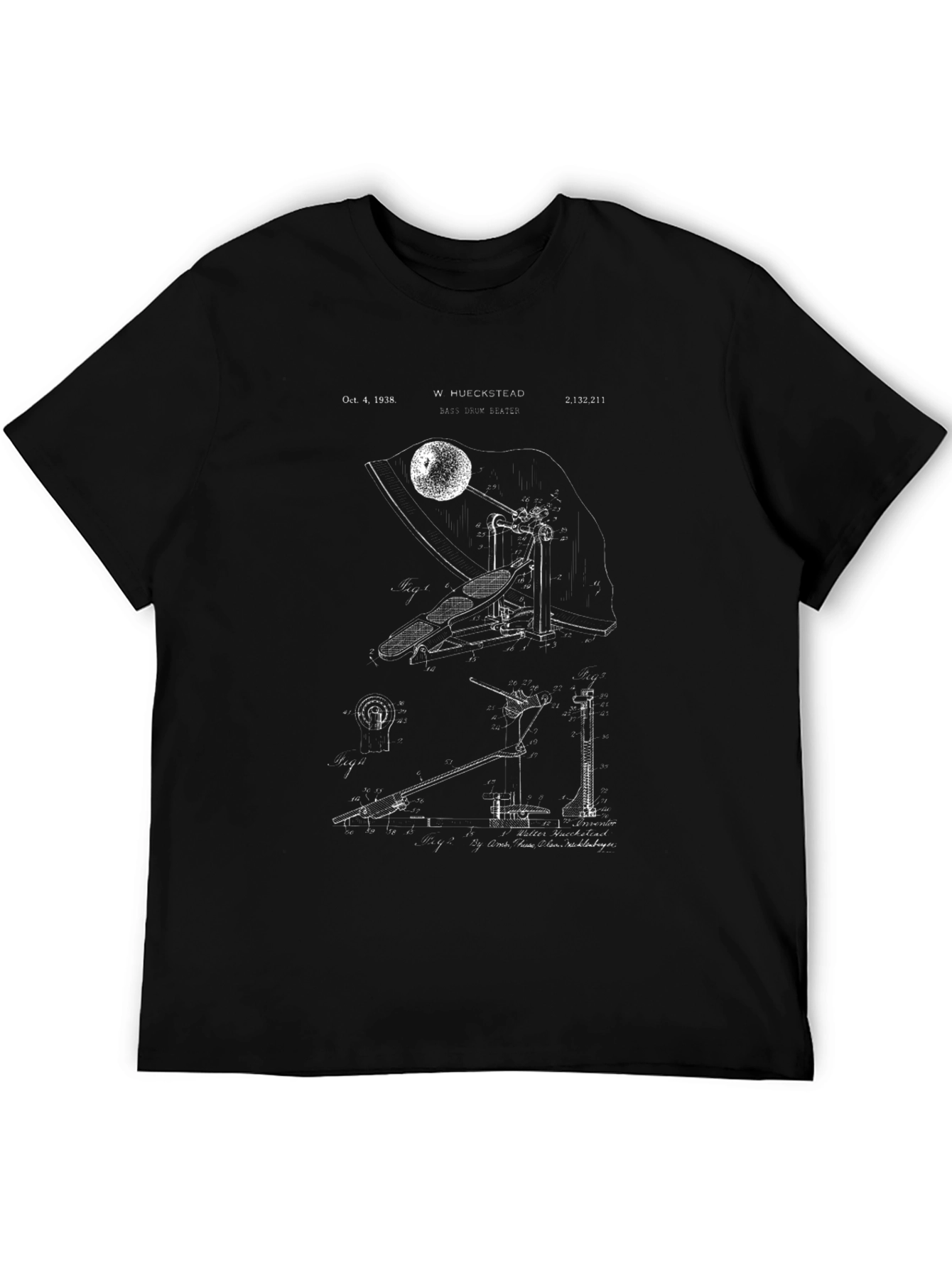 Black Vintage Blueprint T-Shirt view 5