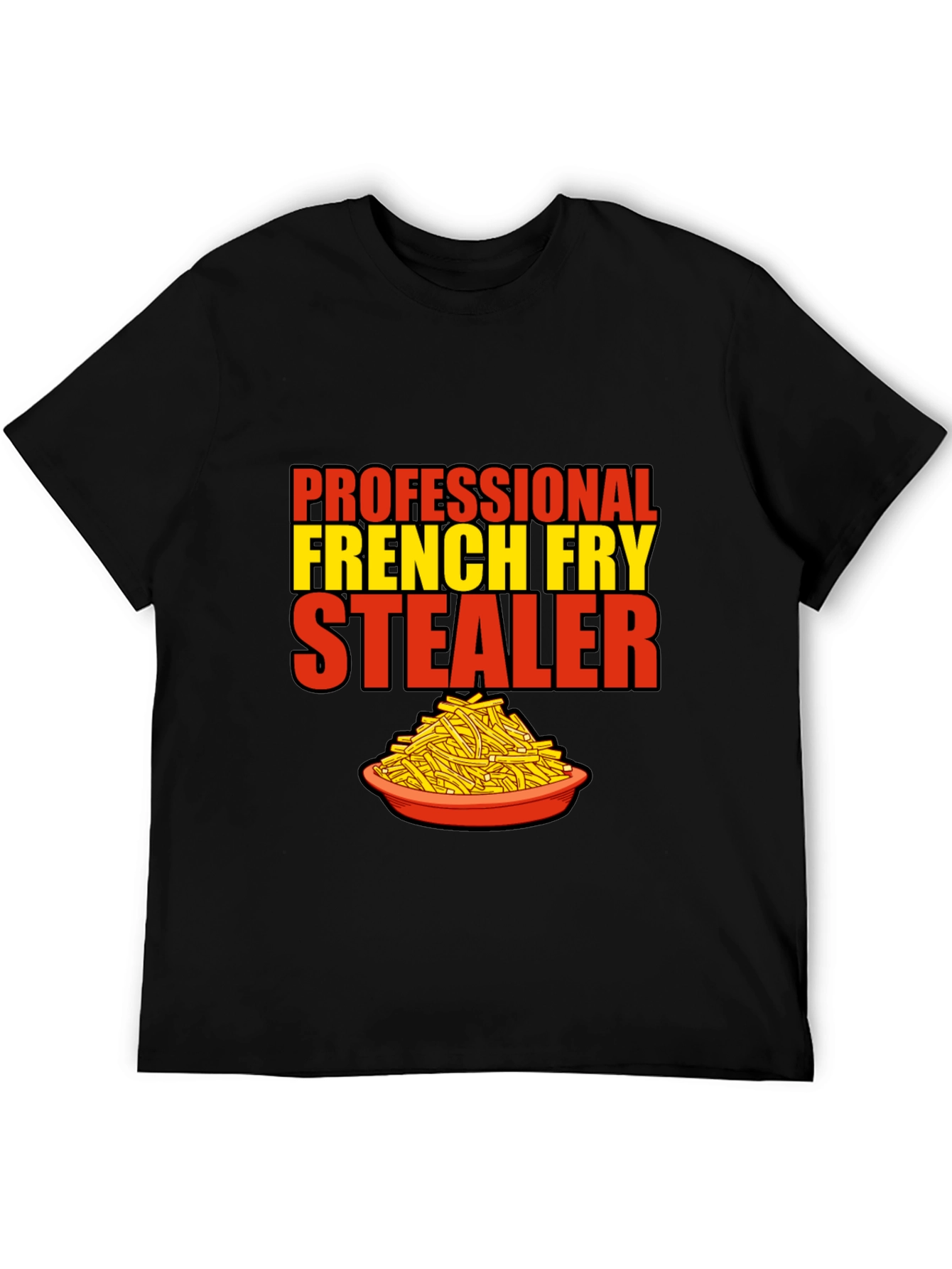 Black French Fry Stealer T-Shirt view 5