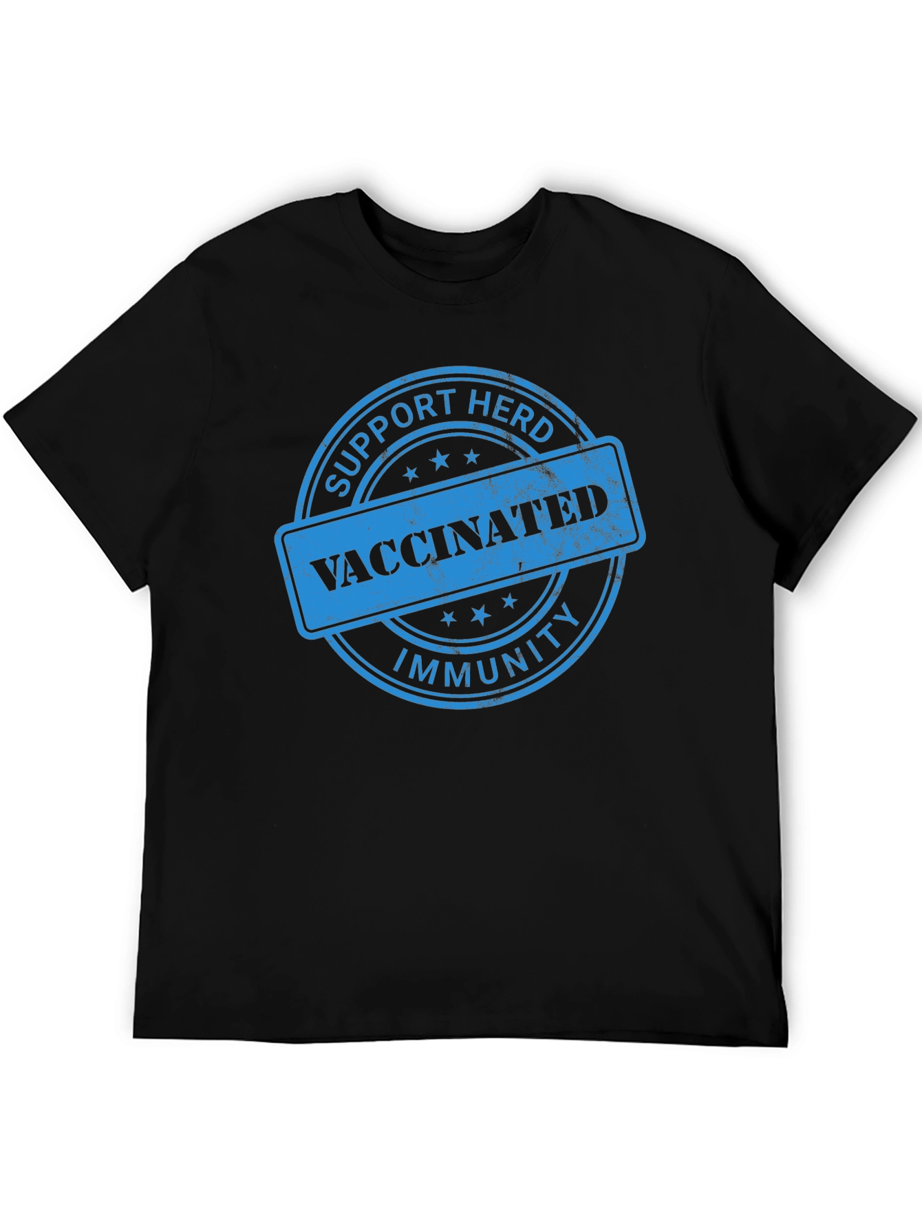 Black Support Herd Immunity Vaccinated T-Shirt view 5