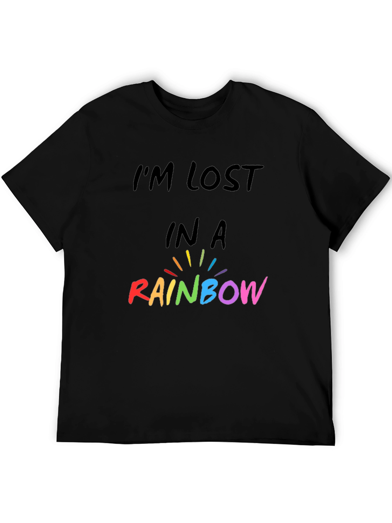 Black Rainbow Graphic Tee - Men's Black T-Shirt view 5