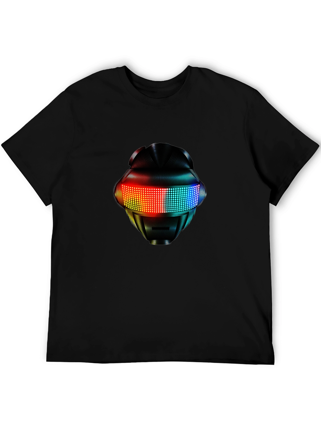 Black LED Robot Head Graphic Black T-Shirt view 5