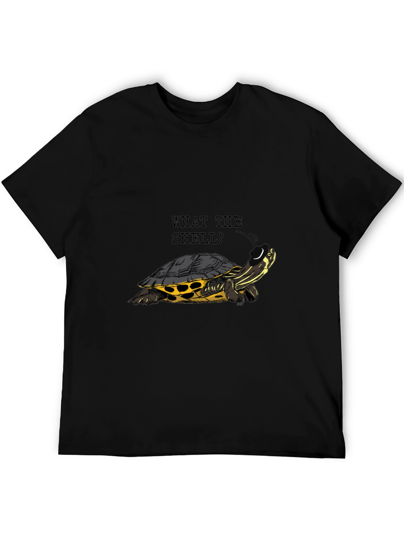 Black What the Shell? Turtle Graphic Tee - Black view 5