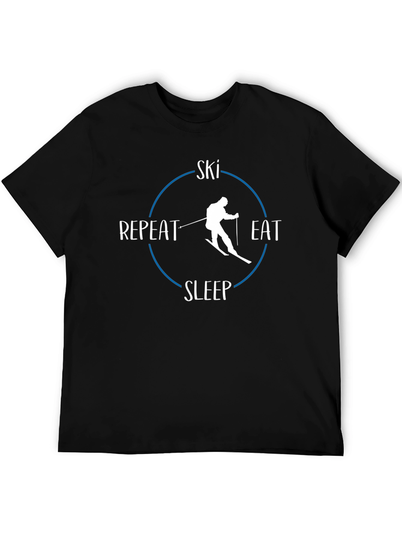Black Ski Eat Sleep Repeat Graphic Tee view 5