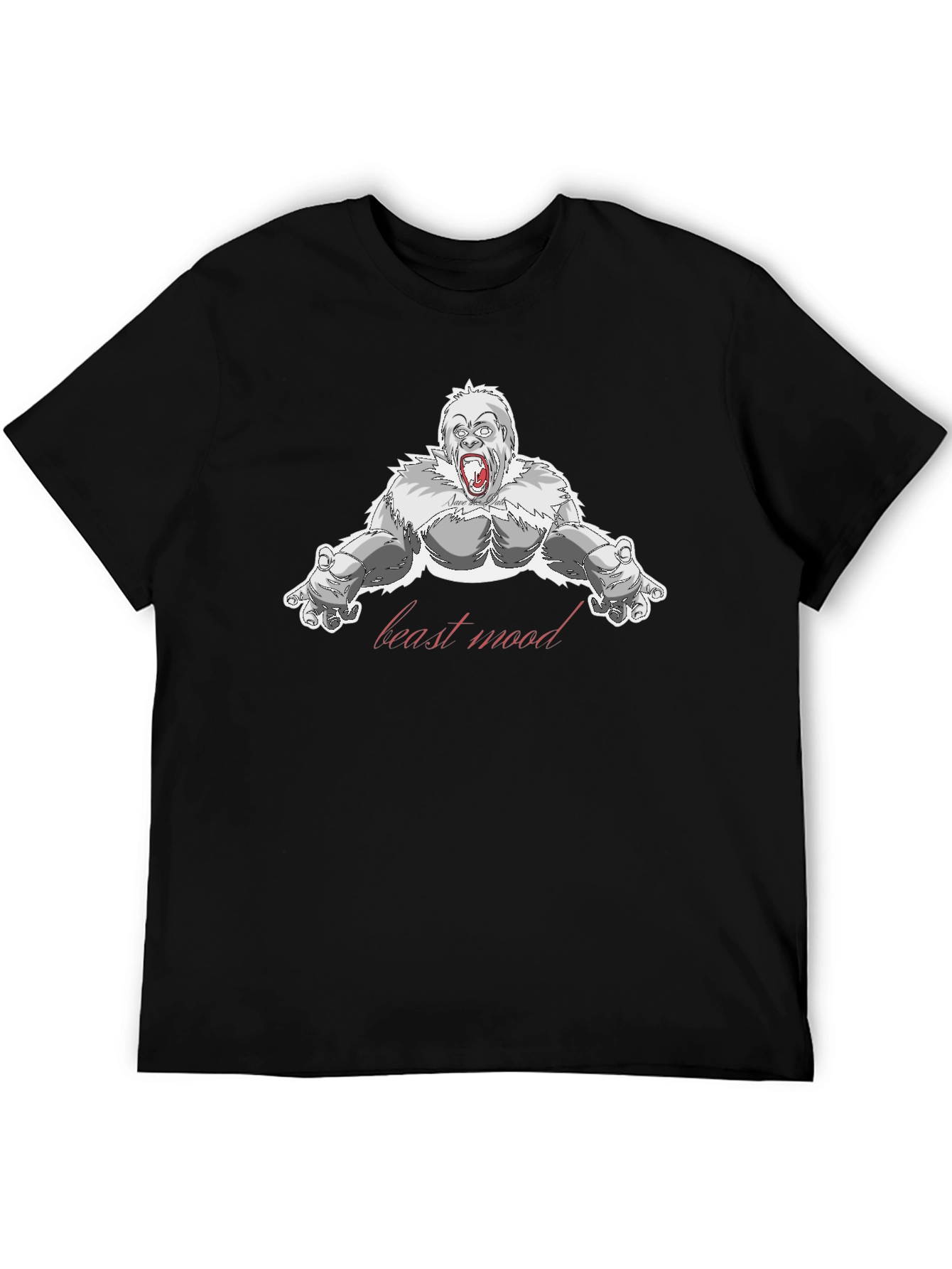 Black Beast Mood Gorilla Graphic T-Shirt view 5
