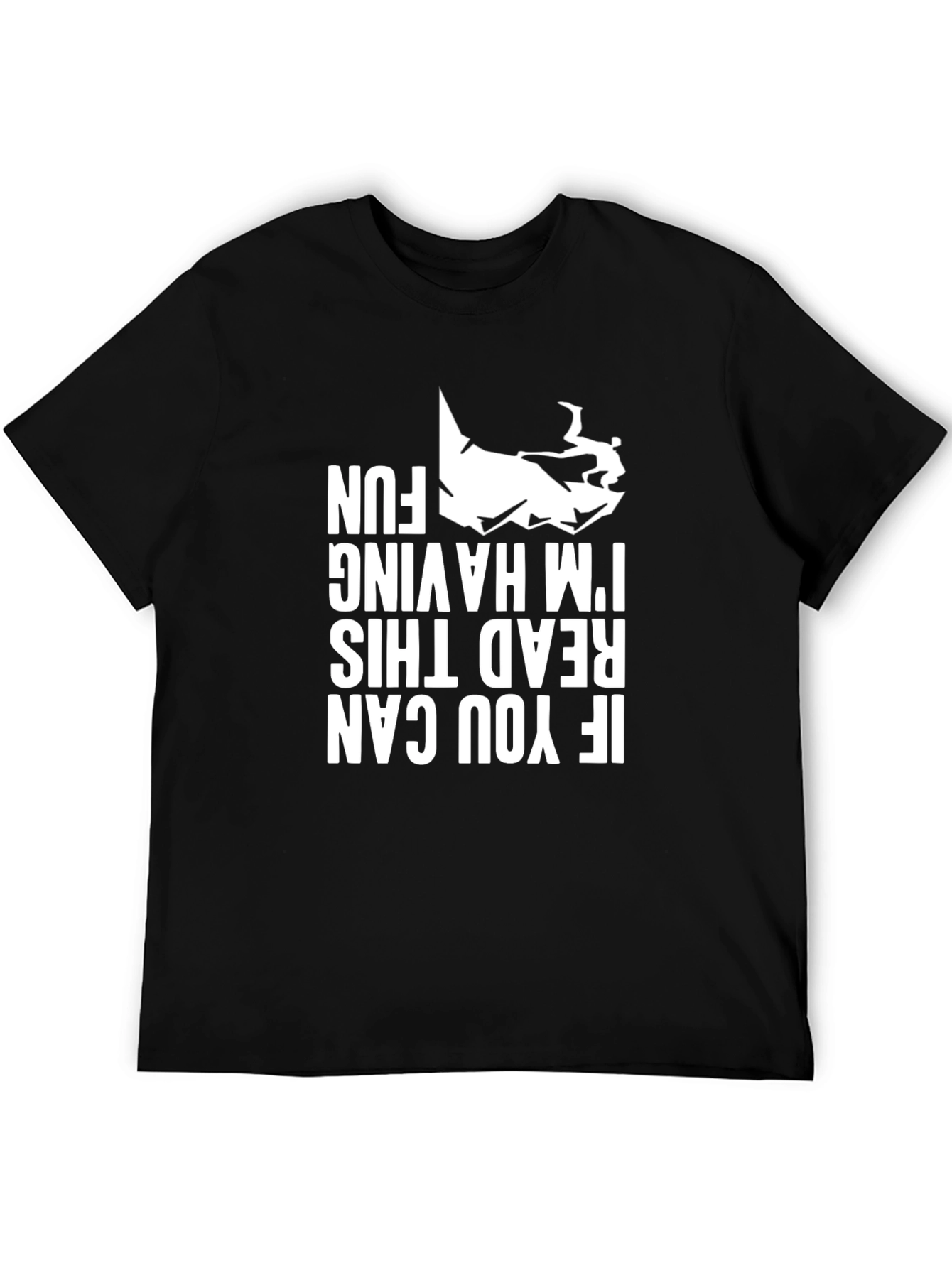 Black Funny Upside Down Tee - Read This I'm Having Fun Shirt view 5