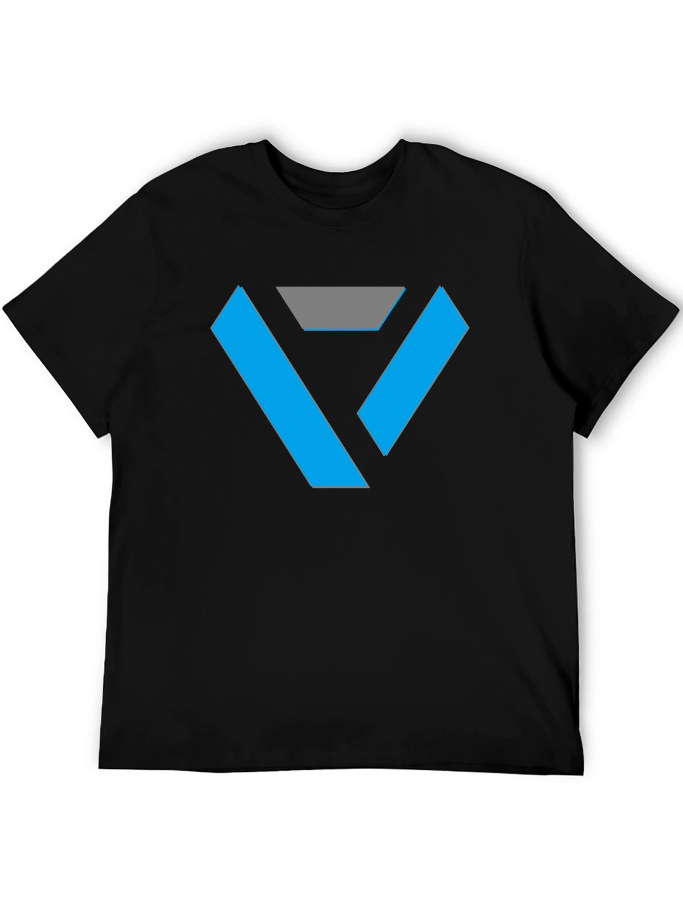 Black Geometric V Logo Black T-Shirt view 5