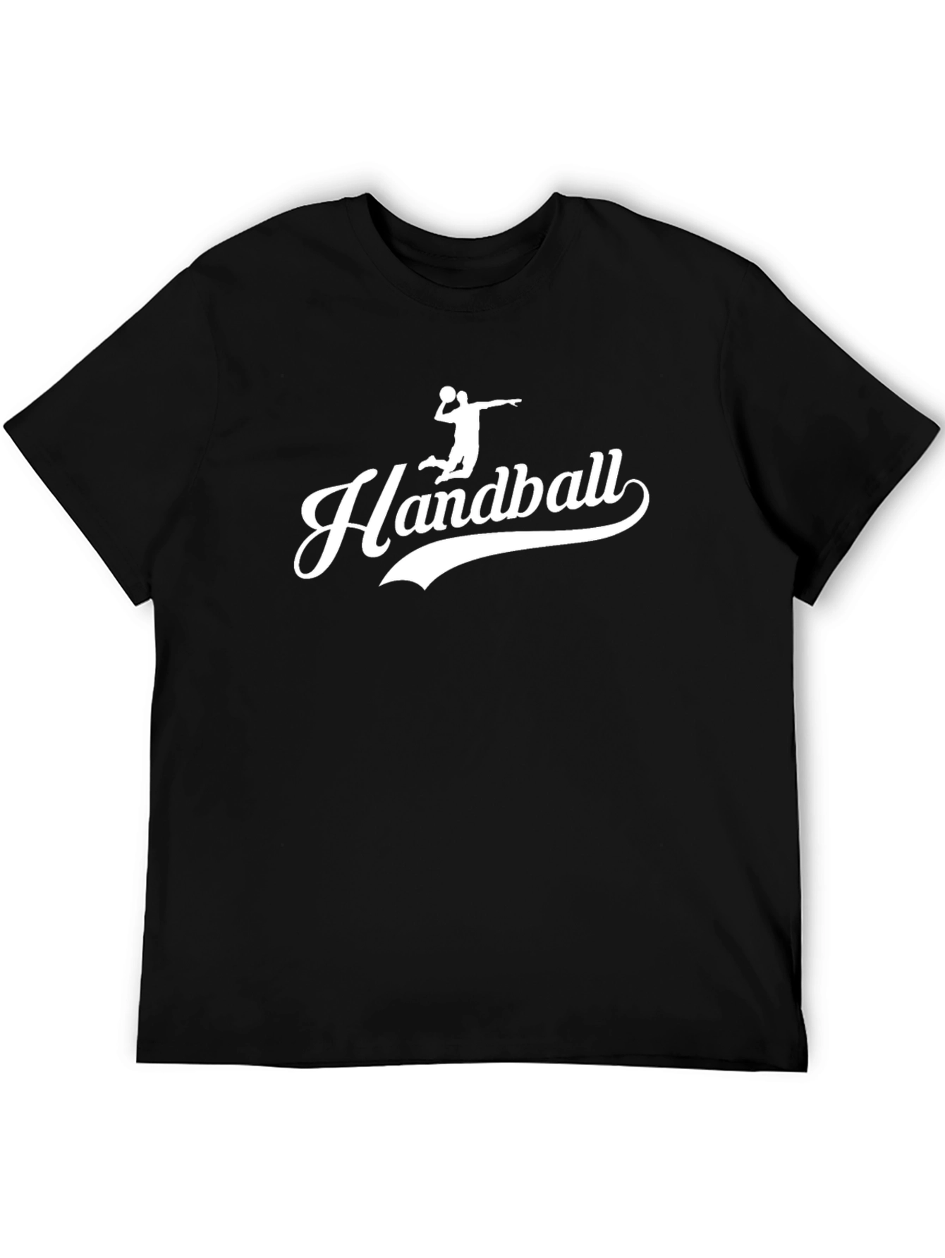 Black Handball Player Graphic Tee - Black Cotton view 5
