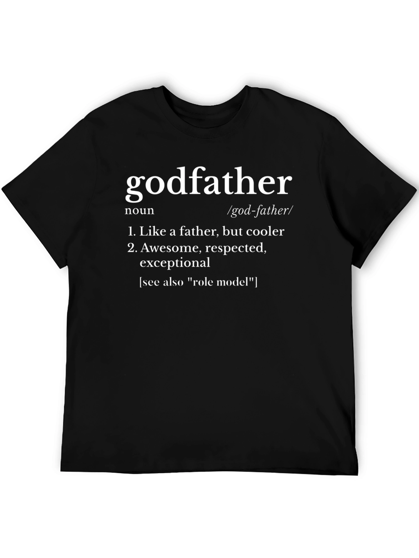 Black Godfather Definition Funny T-Shirt view 5