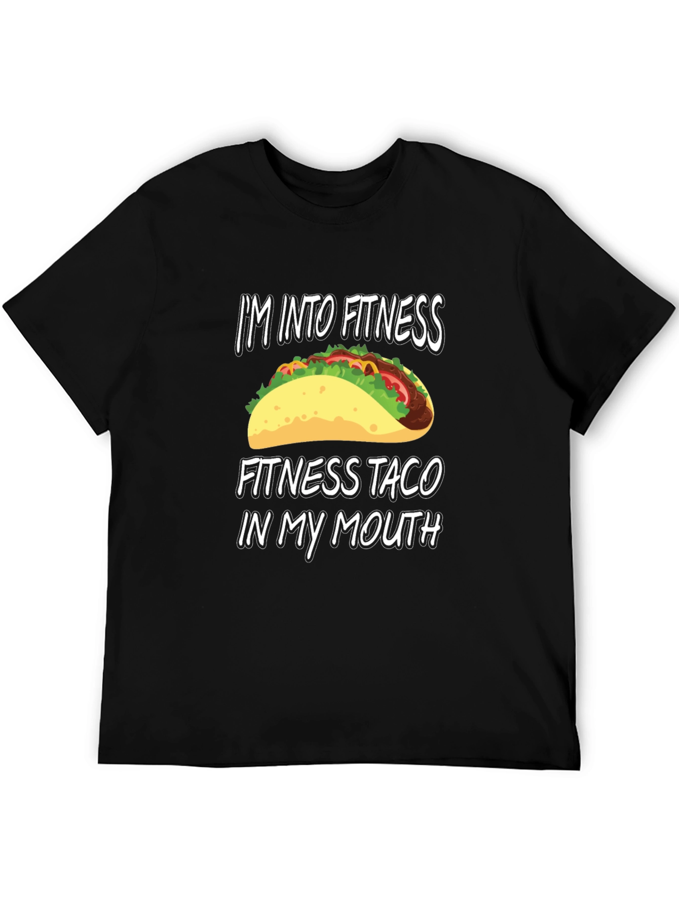 Black Fitness Taco Graphic Tee - Foodie Workout Shirt view 5