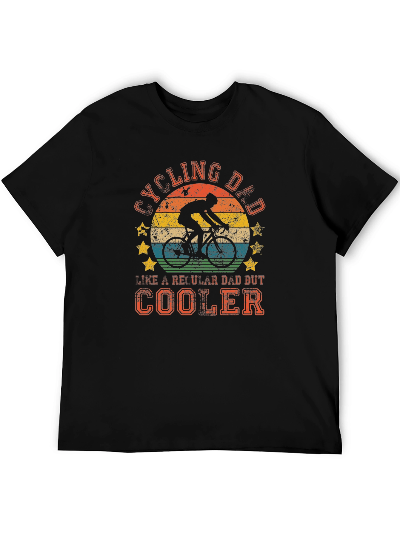 Black Cycling Dad T-Shirt: Cooler Than a Regular Dad view 5