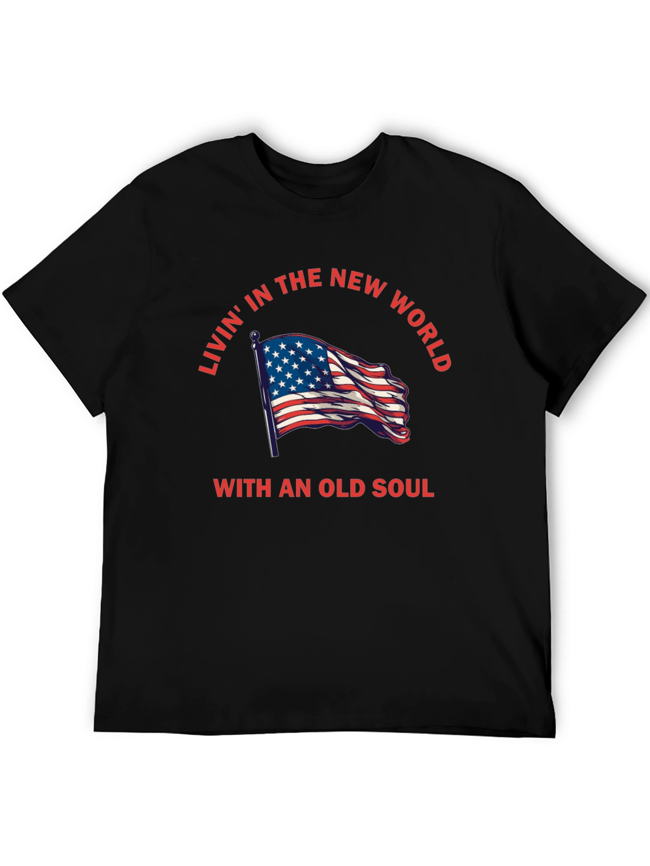 Black New World Old Soul Graphic Tee view 5