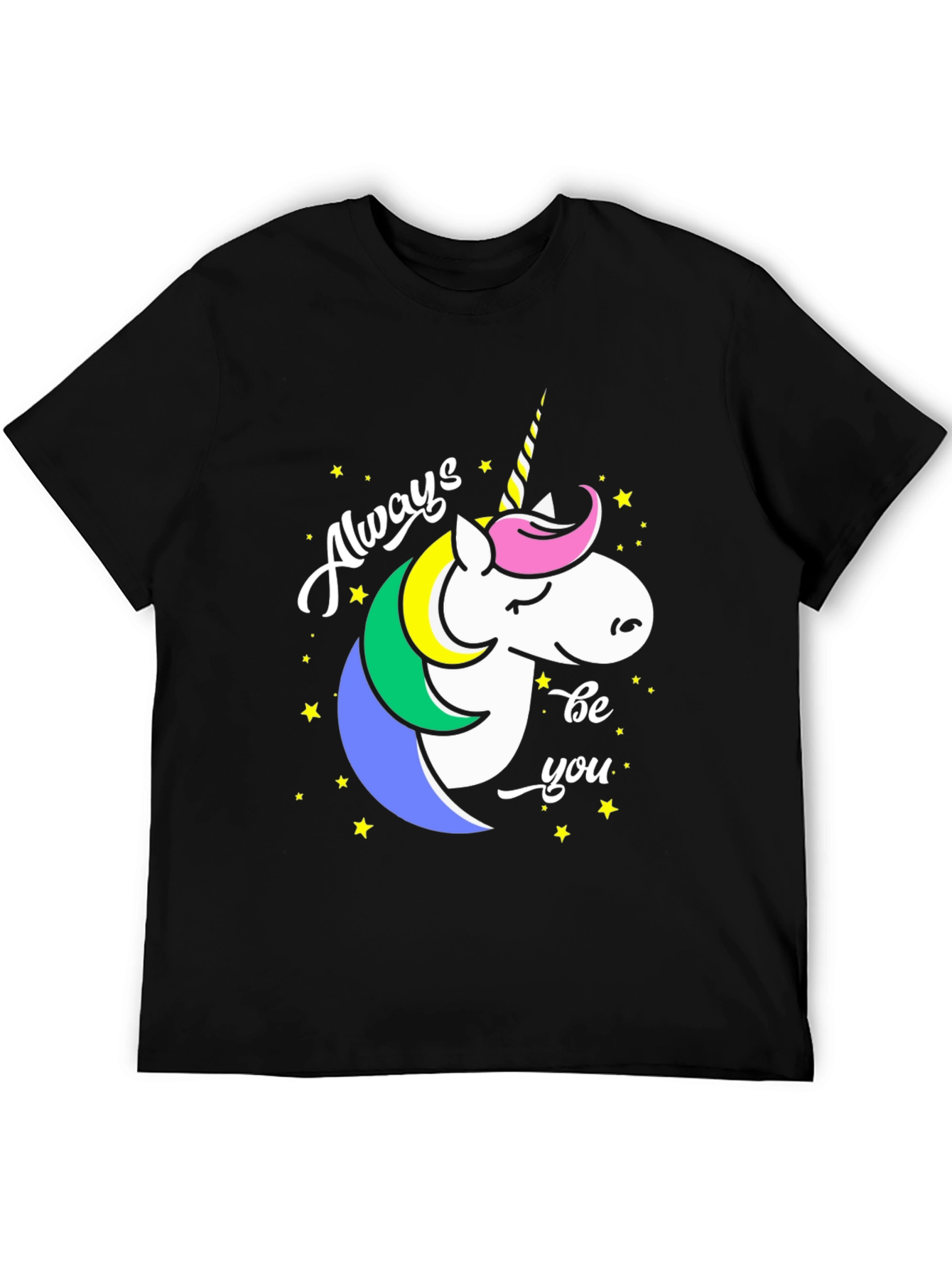Black Always Be You Unicorn Graphic Tee - Black view 5