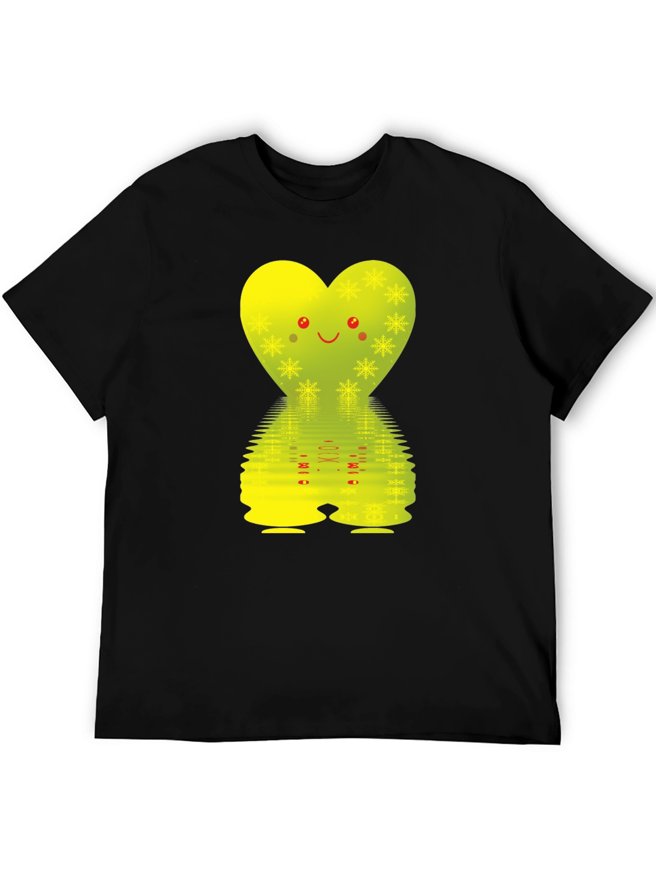 Black Cute Heart Graphic T-Shirt - Black view 5