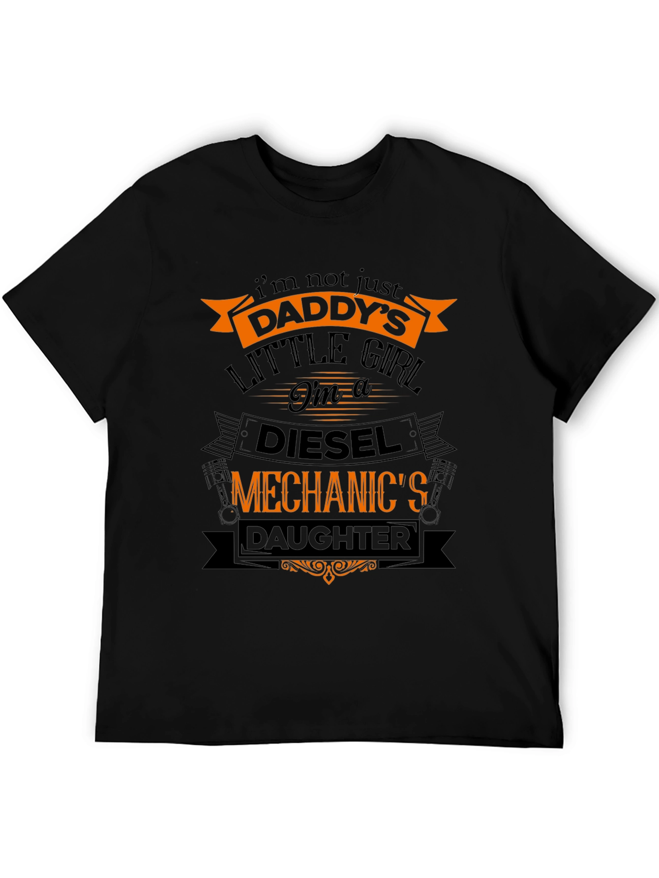 Black Daddy's Diesel Mechanic's Daughter Graphic Tee view 5