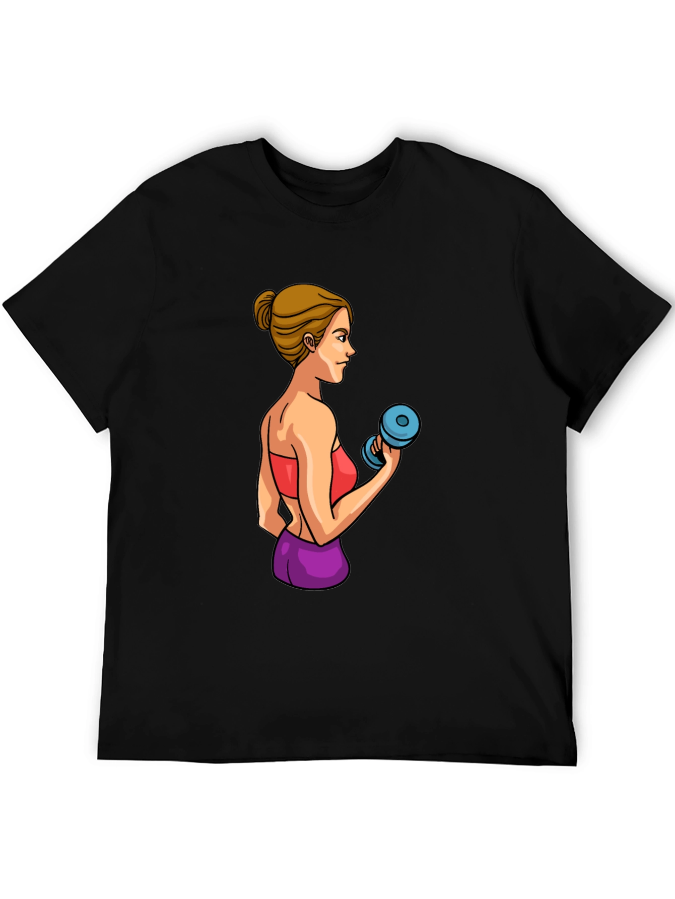 Black Workout Woman Graphic T-Shirt view 5