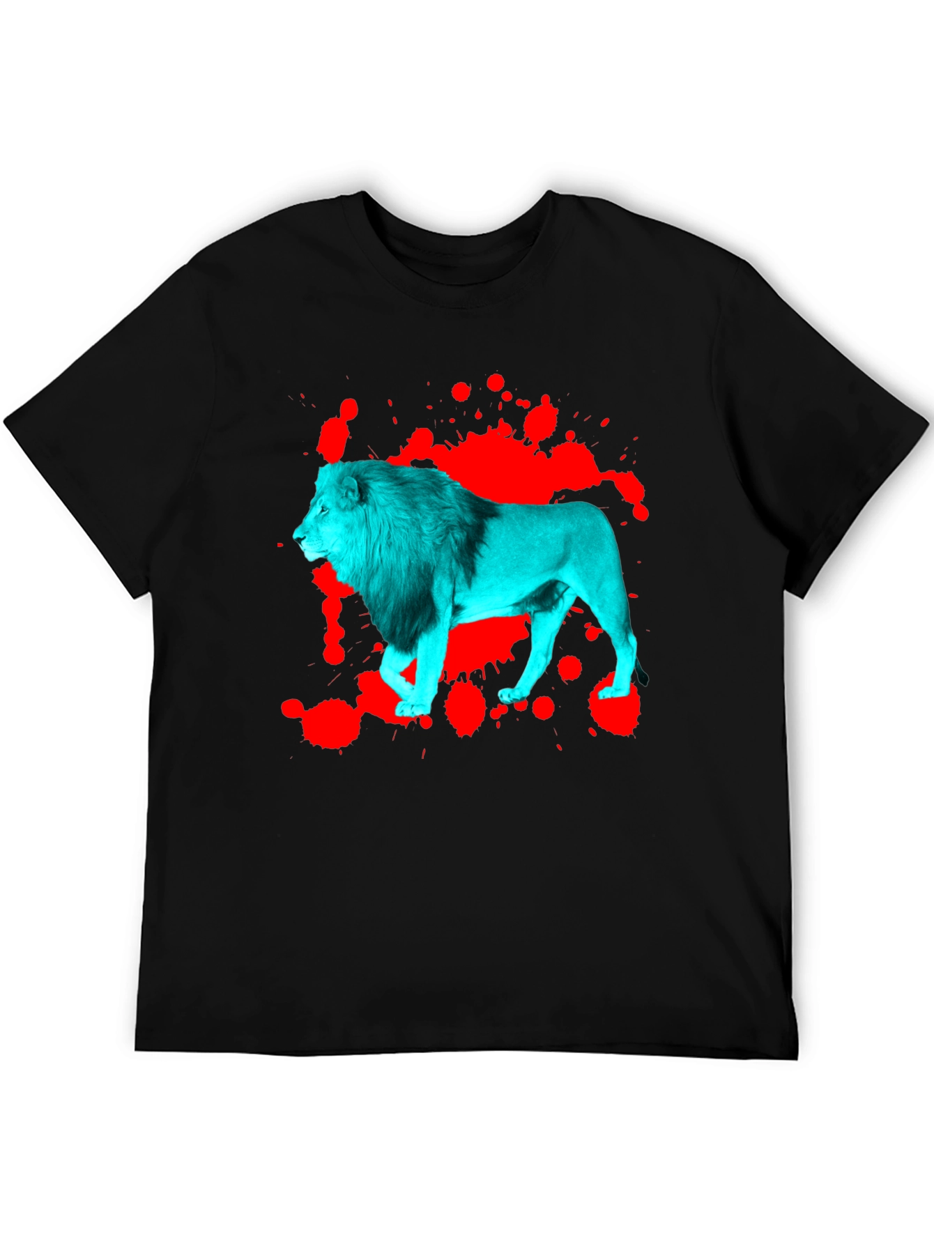 Black Bold Lion Graphic Tee - Black view 5