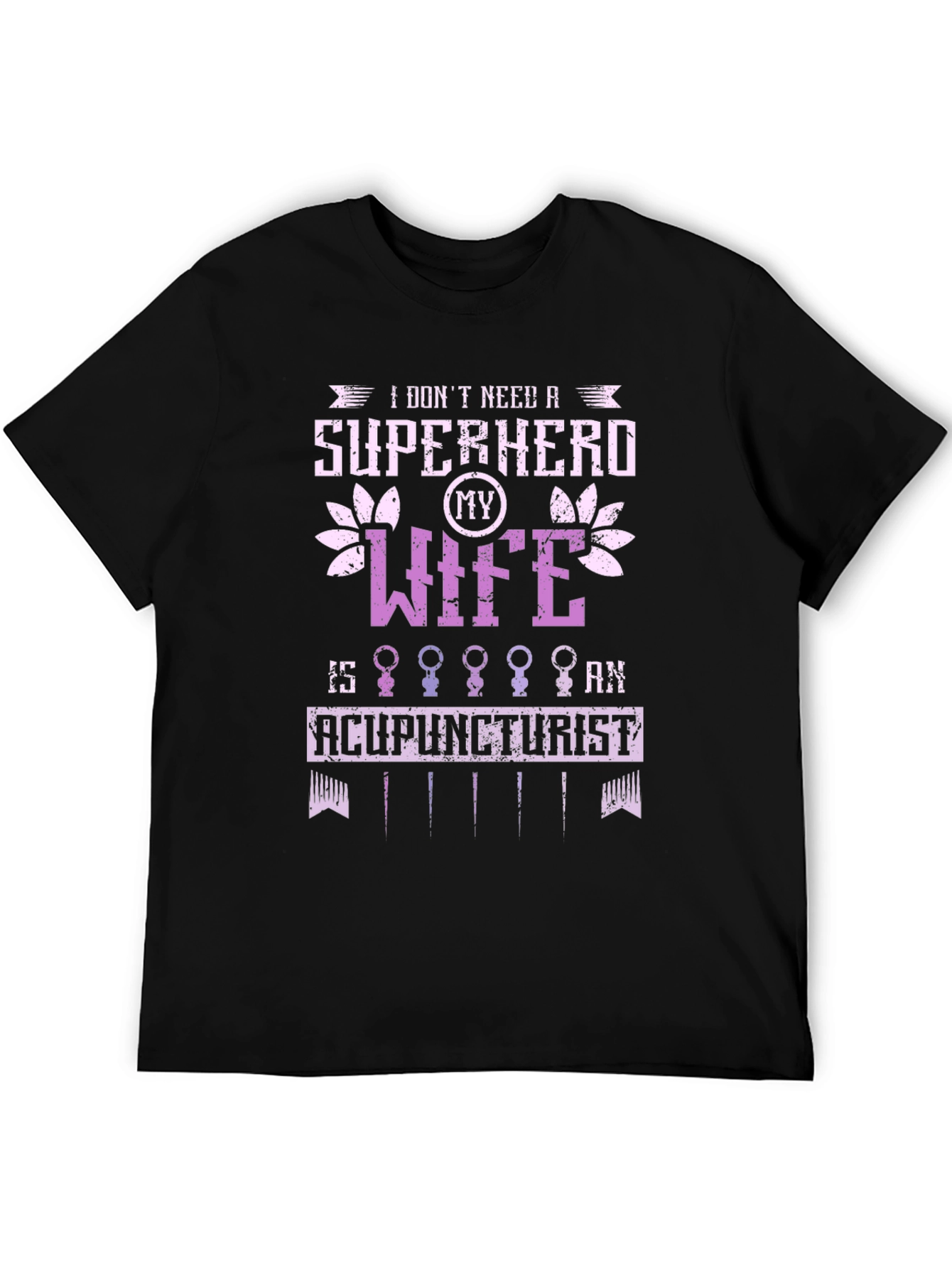 Black Acupuncturist Wife Super Hero Graphic Tee view 5