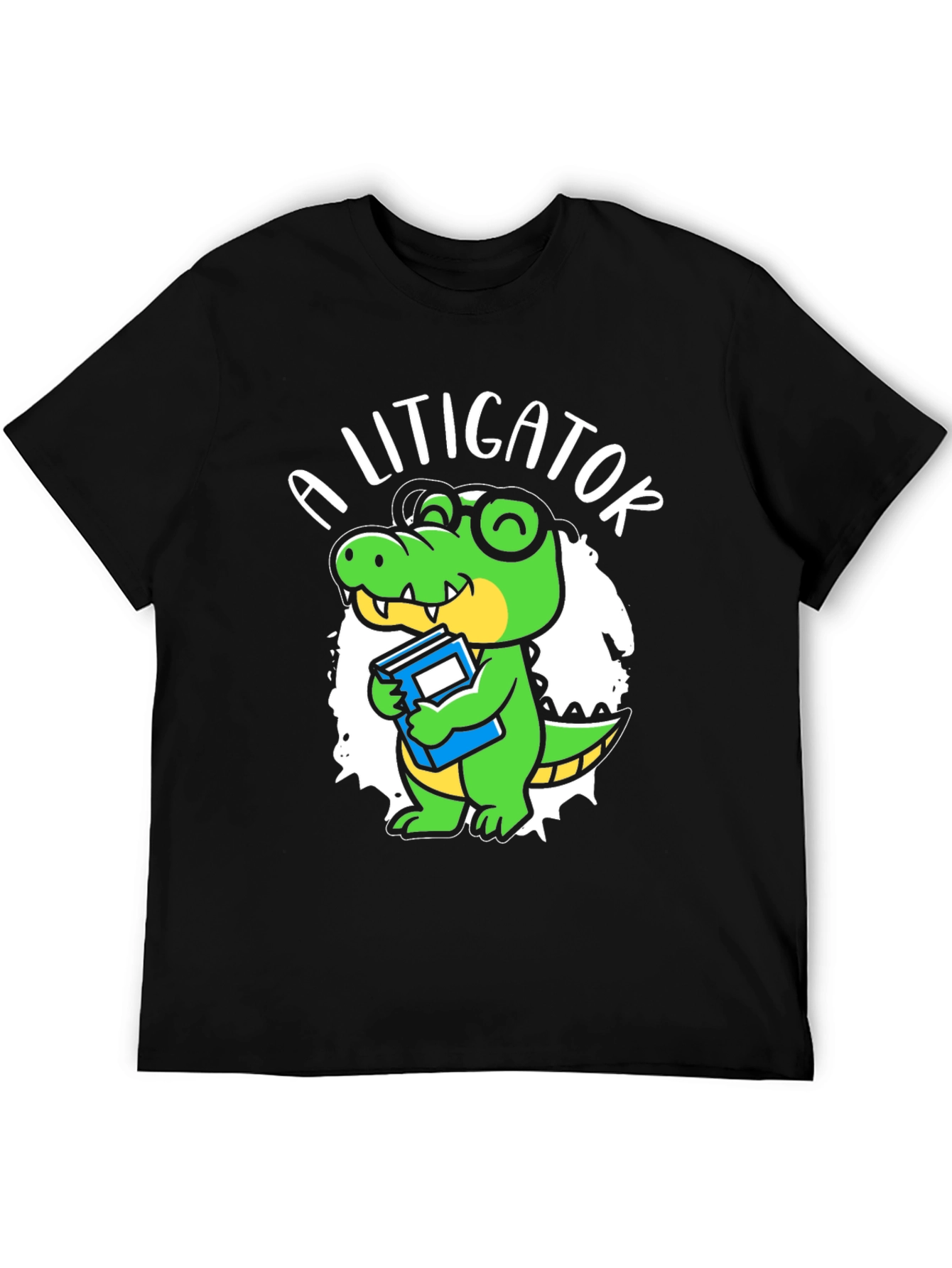 Black A Litigator Alligator T-Shirt - Lawyer Crocodile Tee view 5