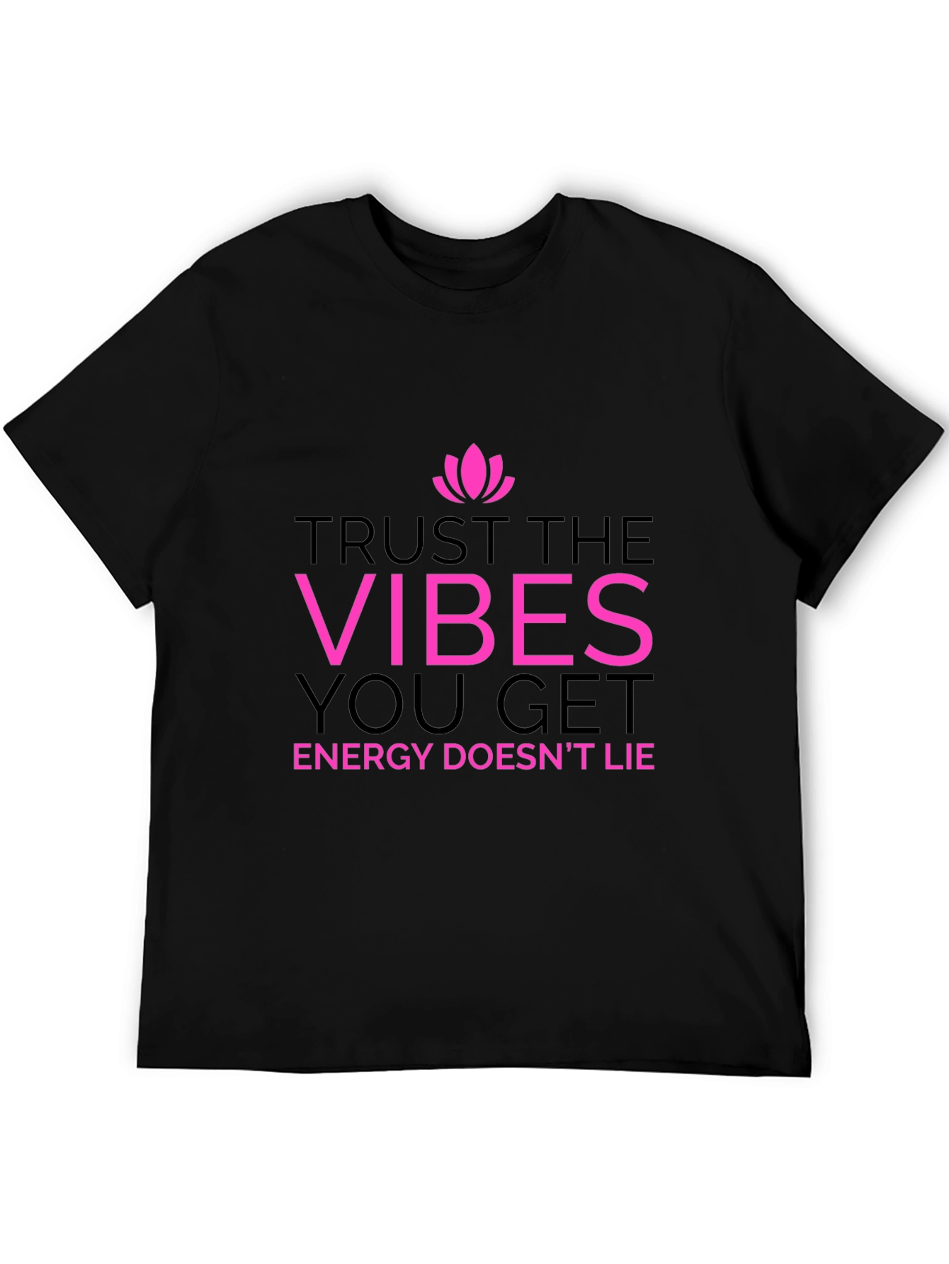 Black Trust the Vibes Graphic Tee - Positive Energy Shirt view 5