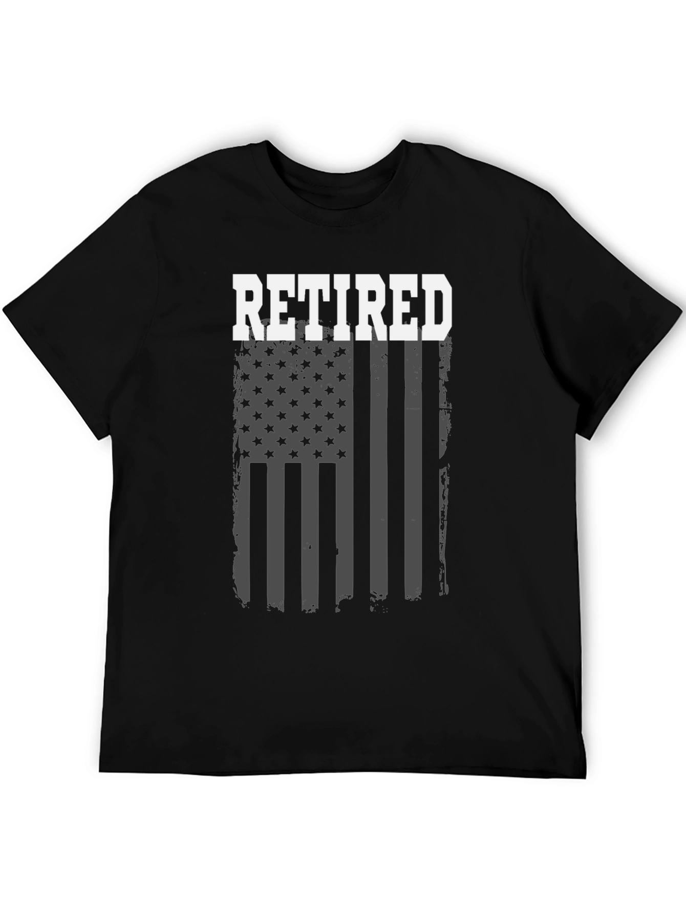 Black Retired American Flag Graphic T-Shirt view 5