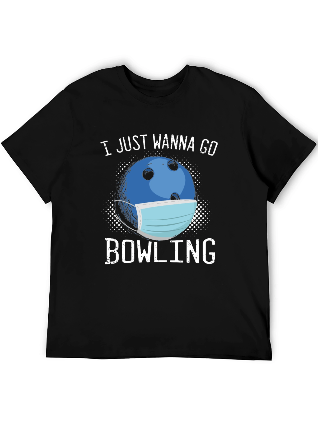 Black Bowling Mask Graphic Tee view 5