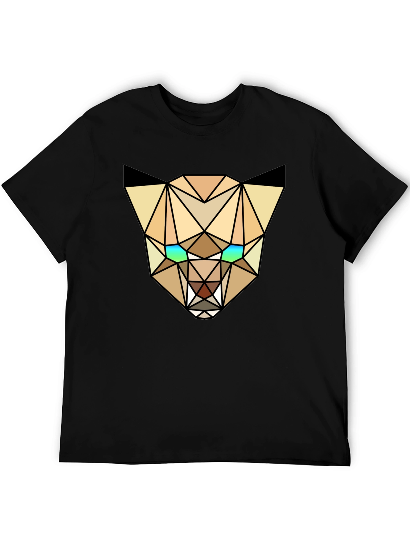 Black Geometric Lynx Tee - Modern Graphic T-Shirt view 5