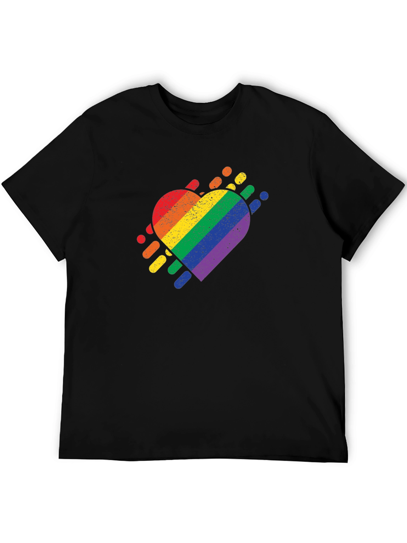 Black Pride Heart Black T-Shirt view 5