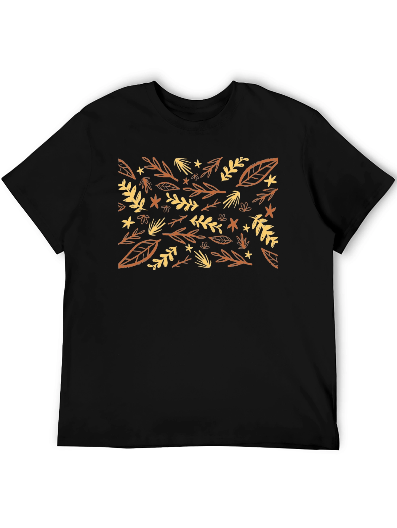 Black Autumn Leaves Graphic Tee - Black view 5