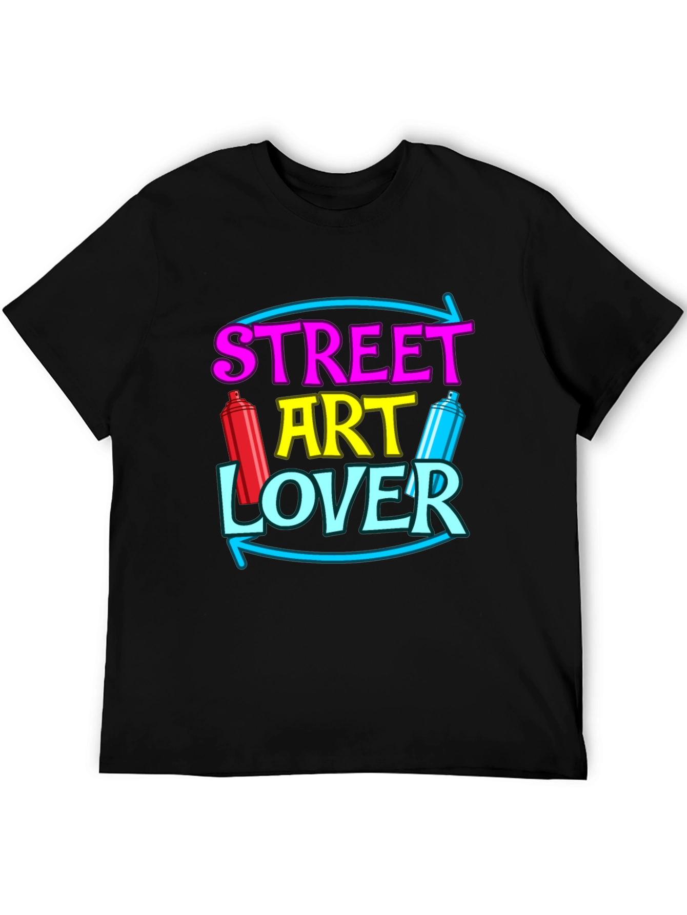 Black Street Art Lover T-Shirt Graffiti Artist Tee view 5