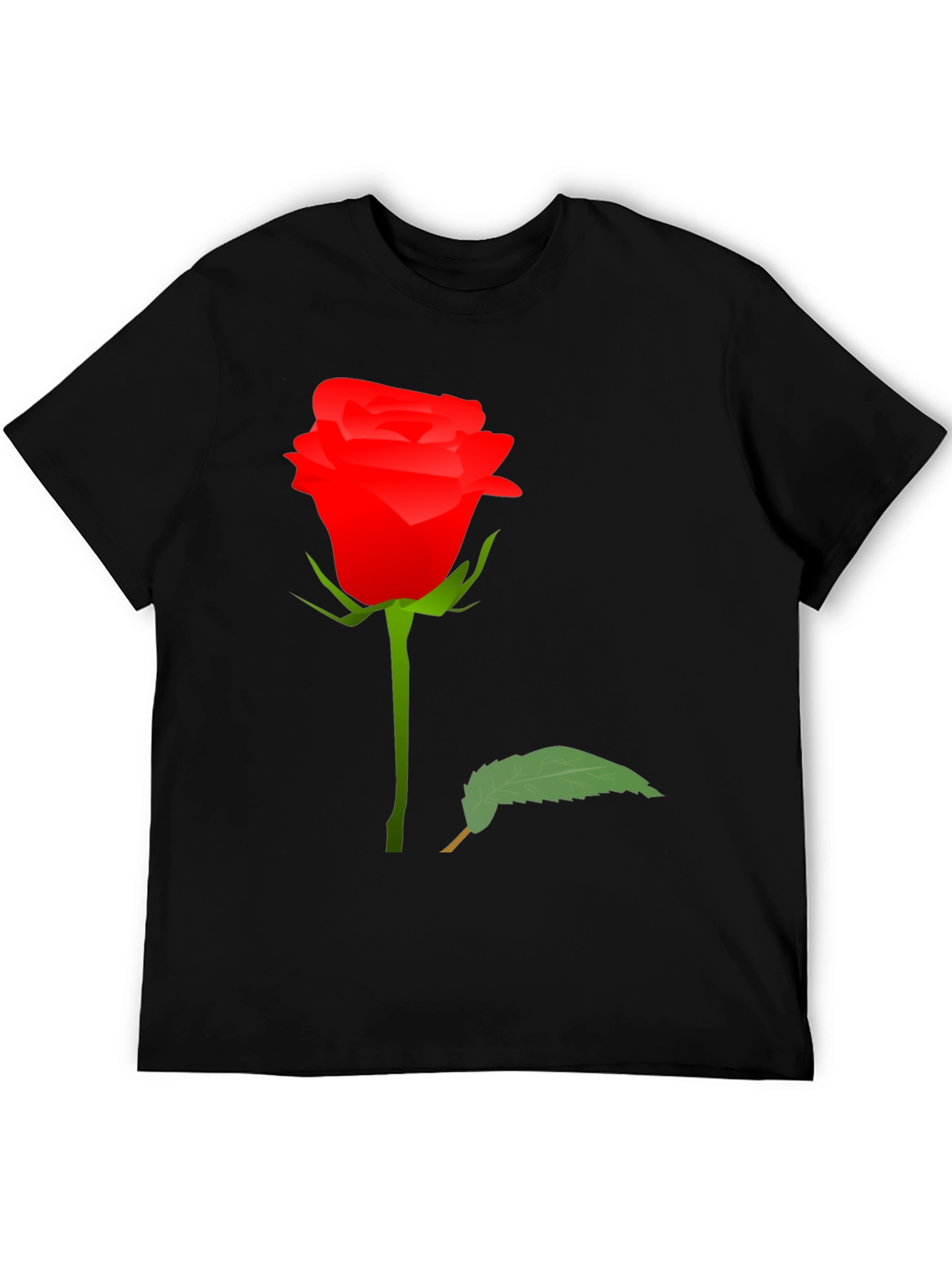 Black Rose Graphic Tee - Black Cotton T-Shirt view 5