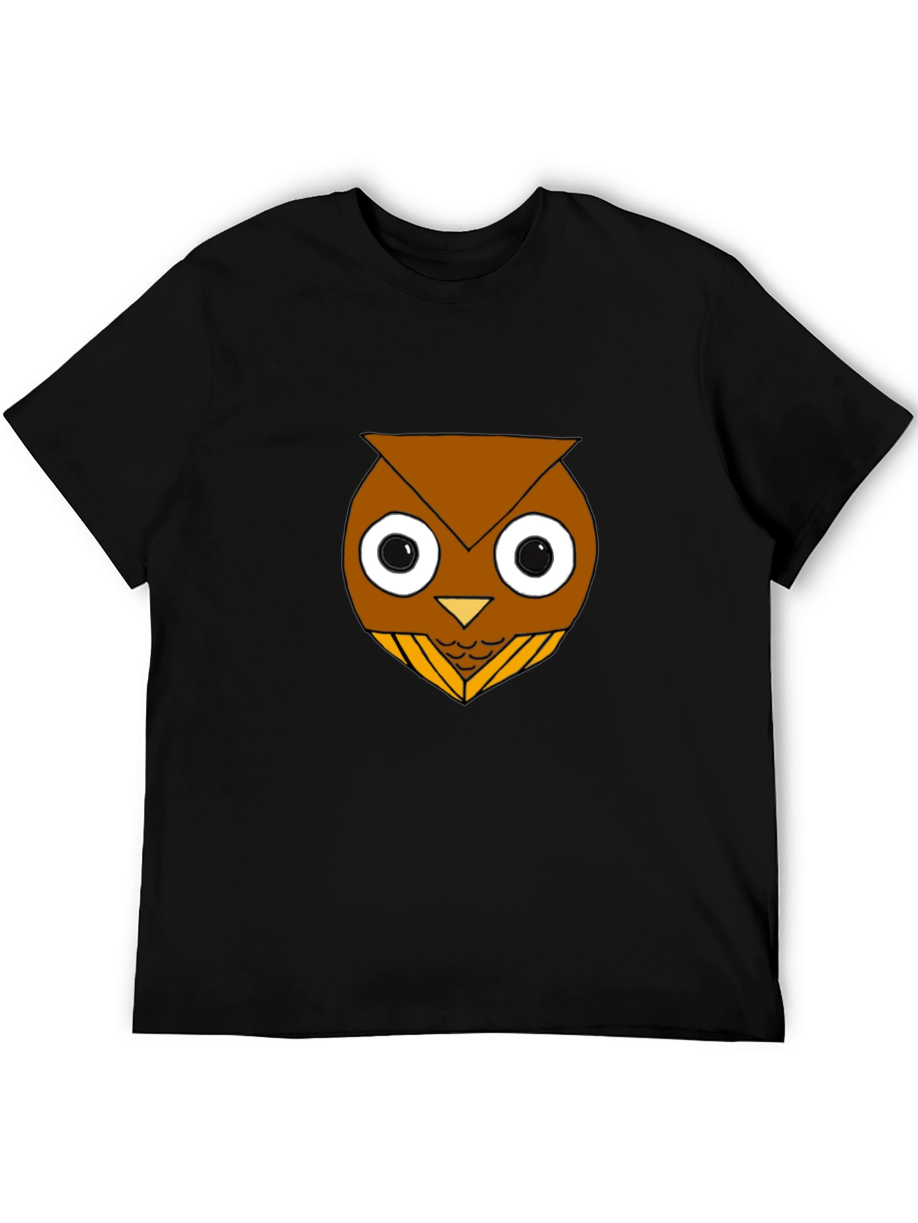Black Funny Owl Graphic T-Shirt - Black Cotton Blend view 5