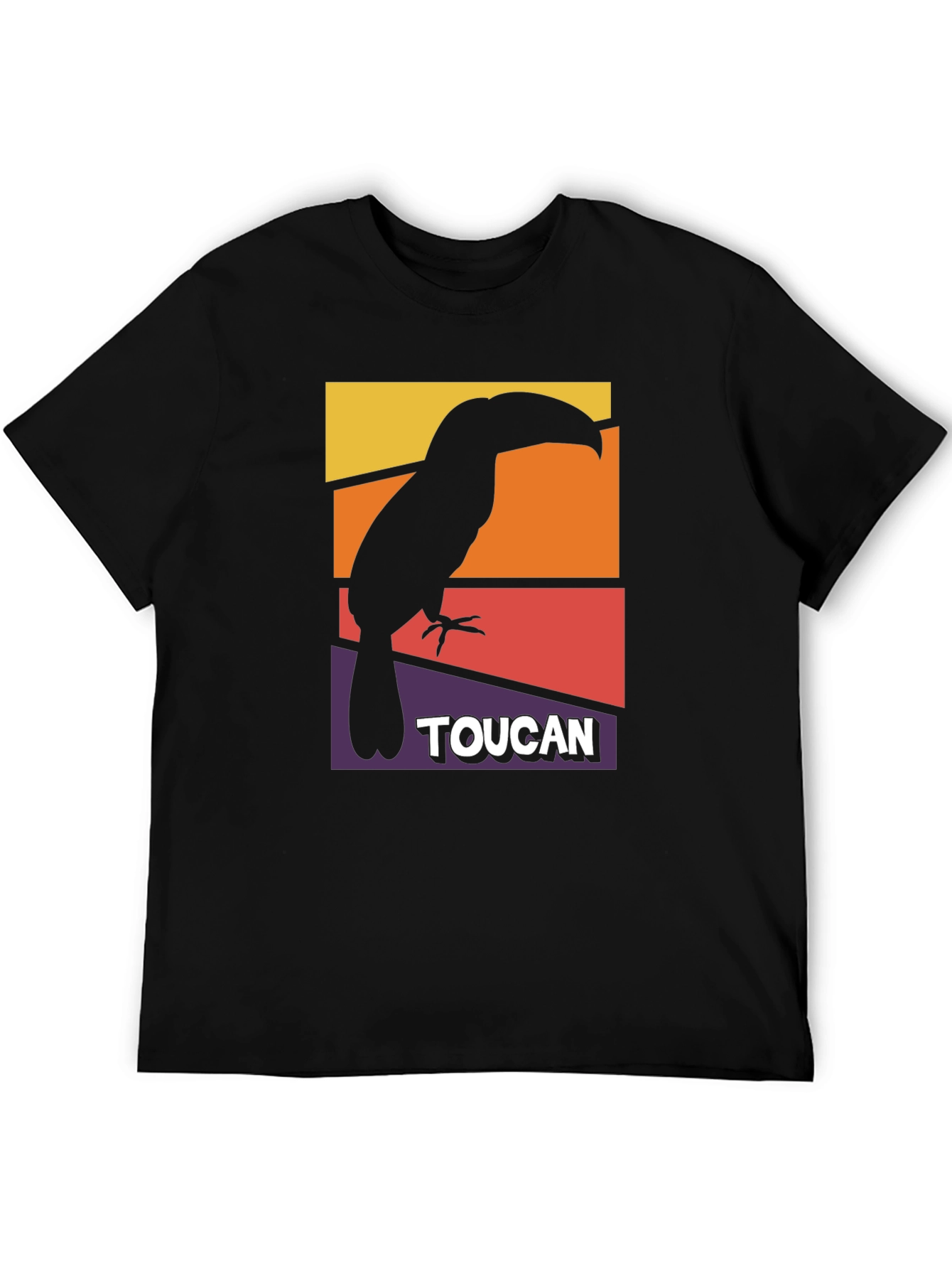 Black Toucan Graphic T-Shirt - Retro Style Bird Tee view 5