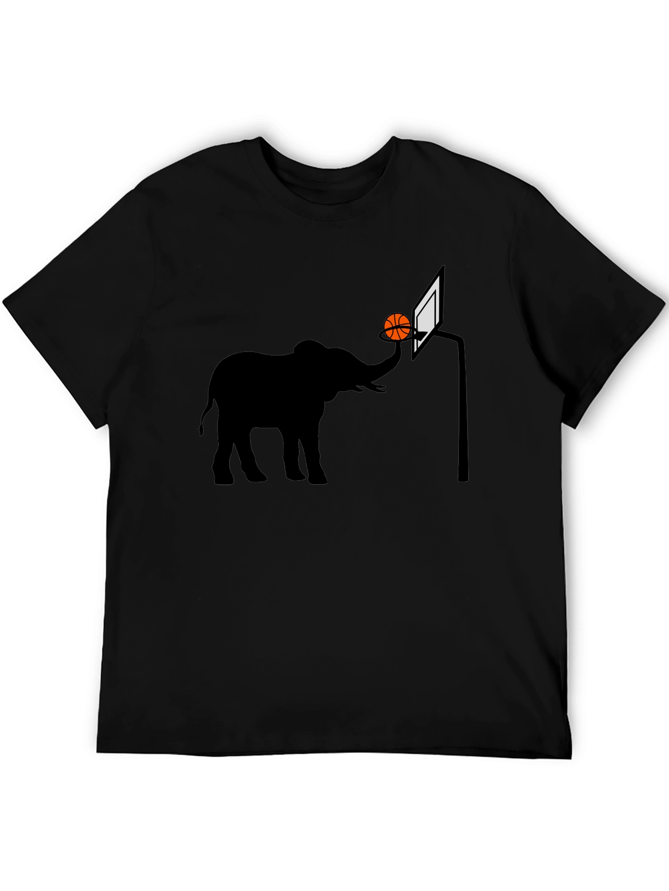 Black Elephant Basketball Graphic Tee - Novelty T-Shirt view 5