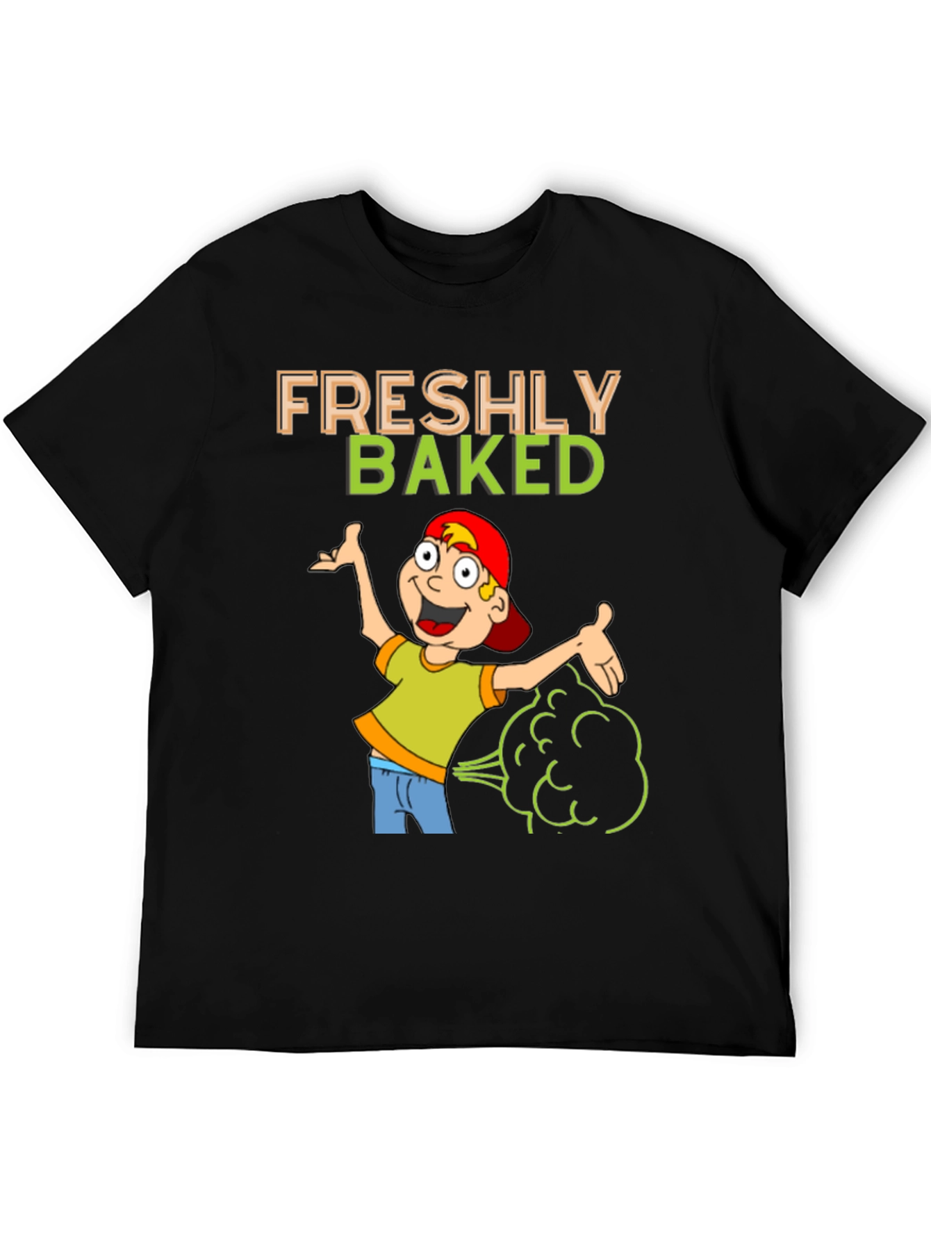 Black Freshly Baked Graphic T-Shirt Funny Cartoon view 5