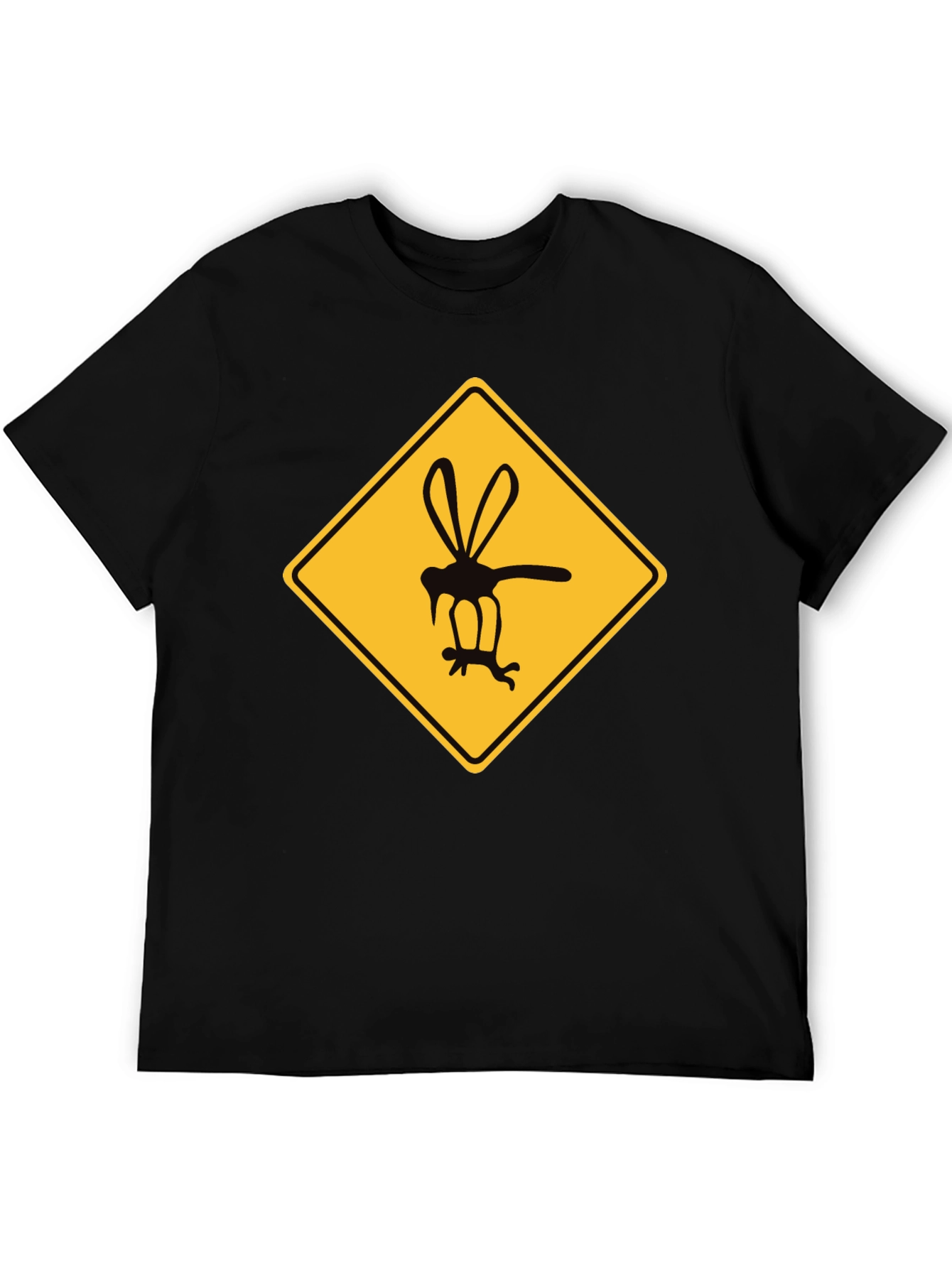 Black Mosquito Warning Graphic T-Shirt - Black view 5