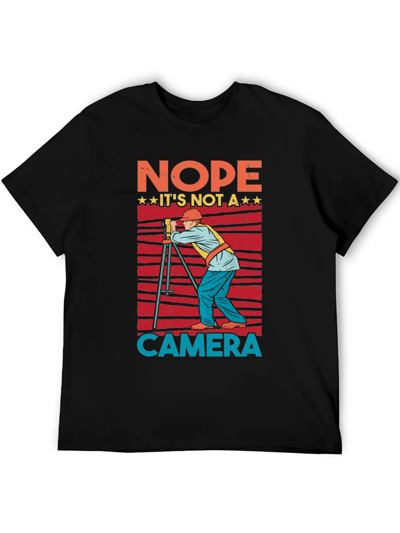 Black Nope Not a Camera Surveyor T-Shirt view 5