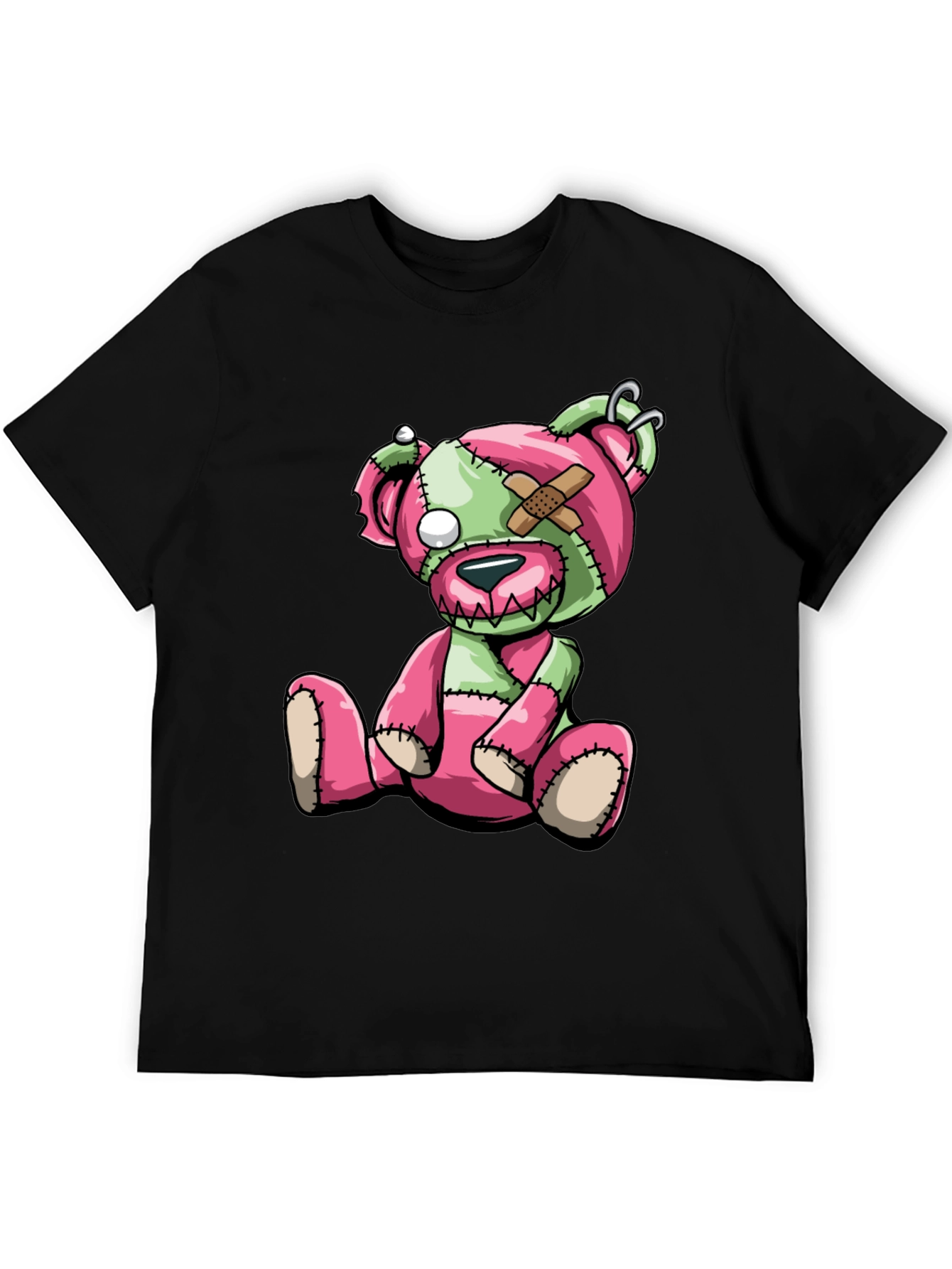 Black Creepy Cute Zombie Teddy Bear Graphic Tee view 5