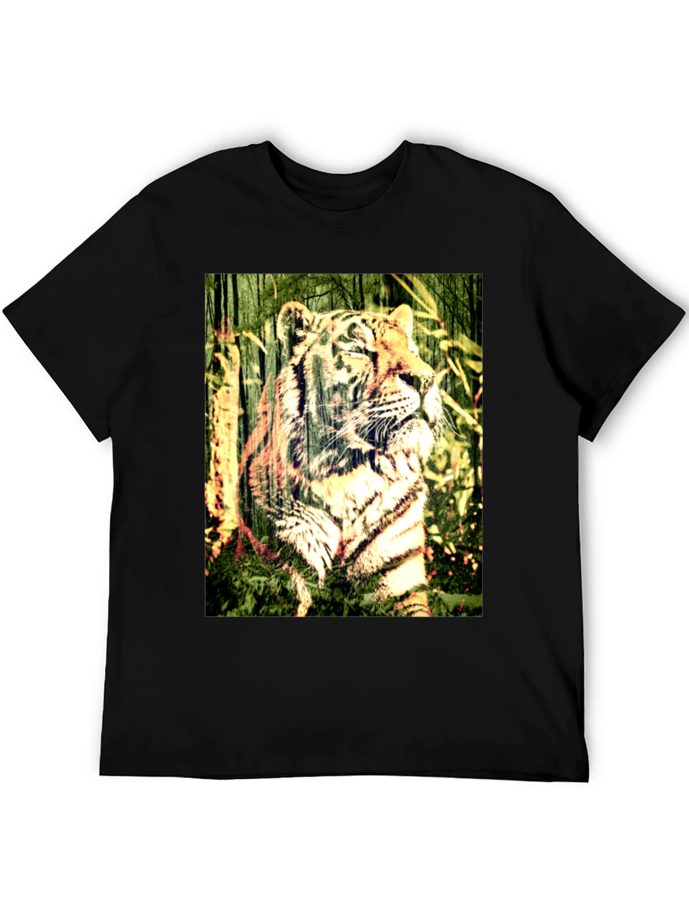Black Tiger Graphic Black T-Shirt view 5