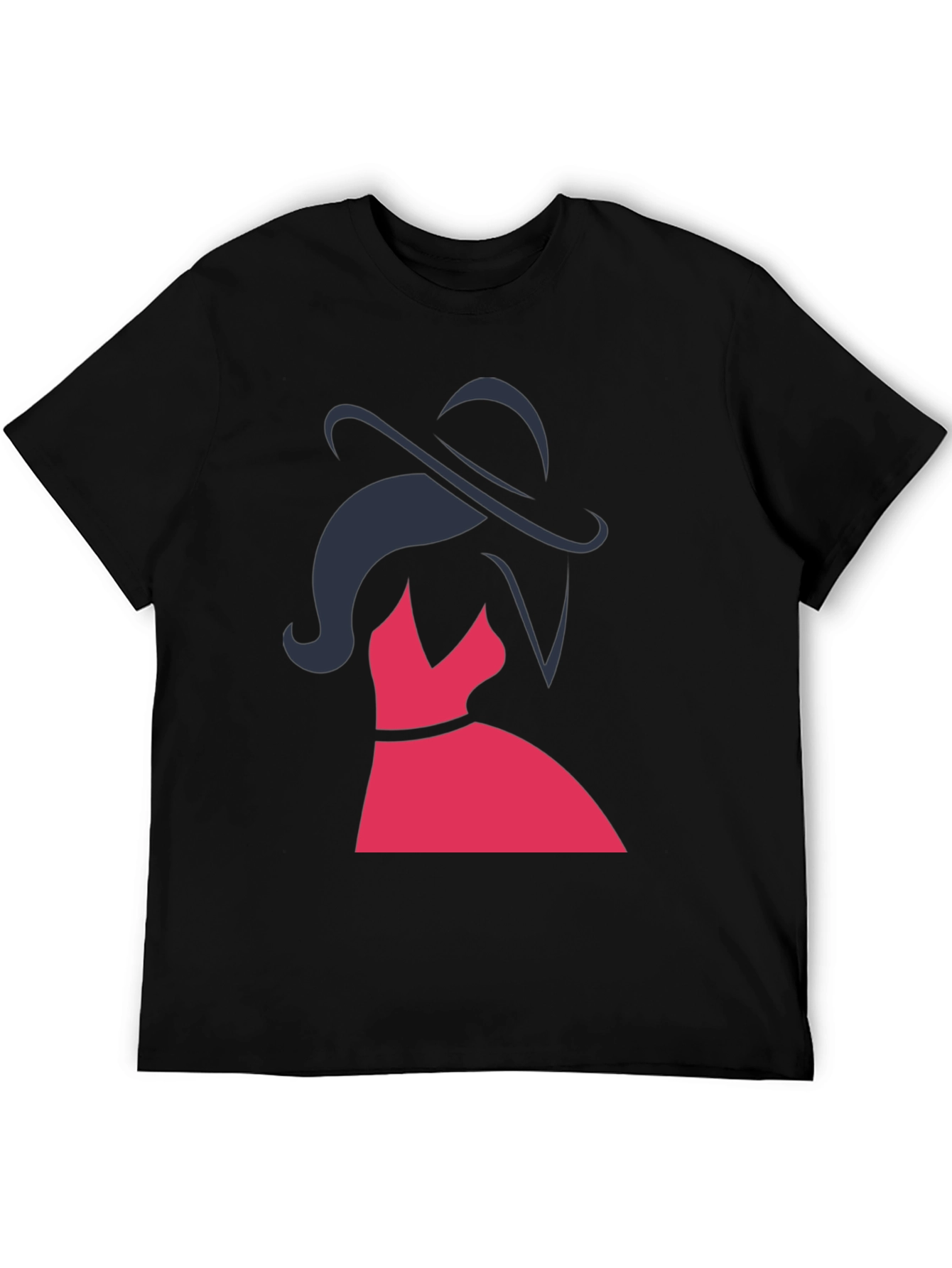 Black Elegant Woman Graphic Tee - Stylish Fashion Top view 5