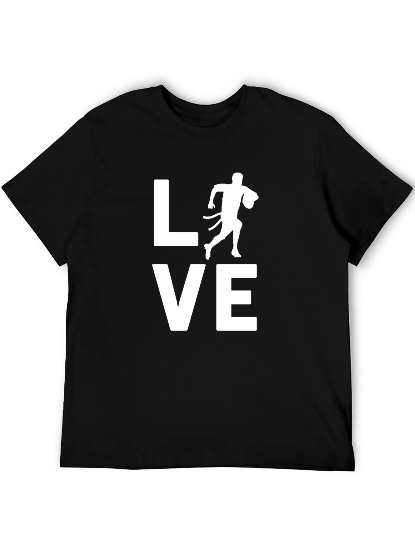 Black LOVE Flag Football Graphic T-Shirt view 5