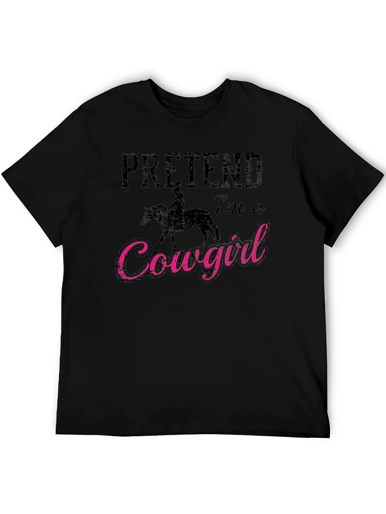 Black Pretend I'm a Cowgirl Graphic T-Shirt view 5