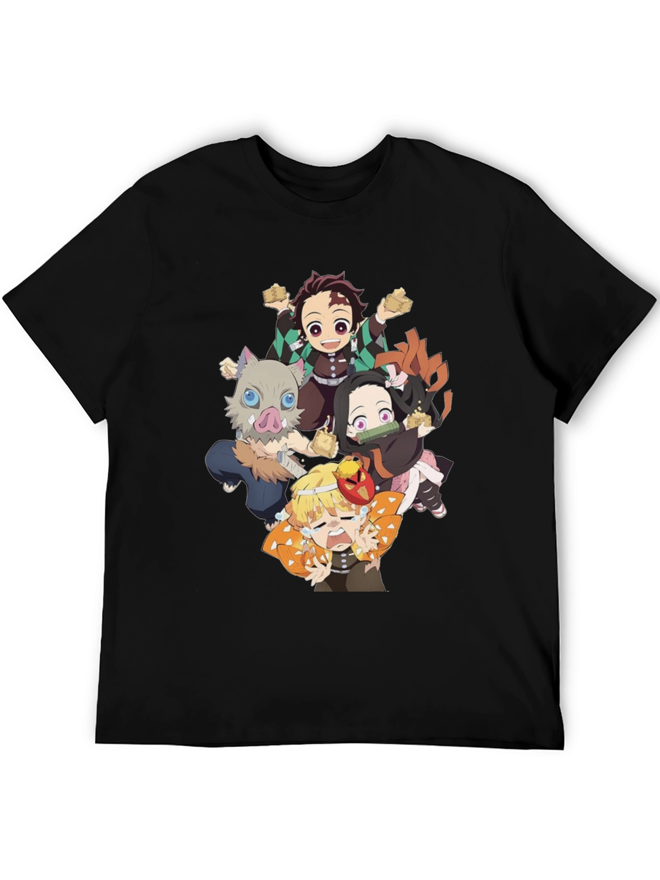 Black Anime Character Graphic Print Black T-Shirt view 5