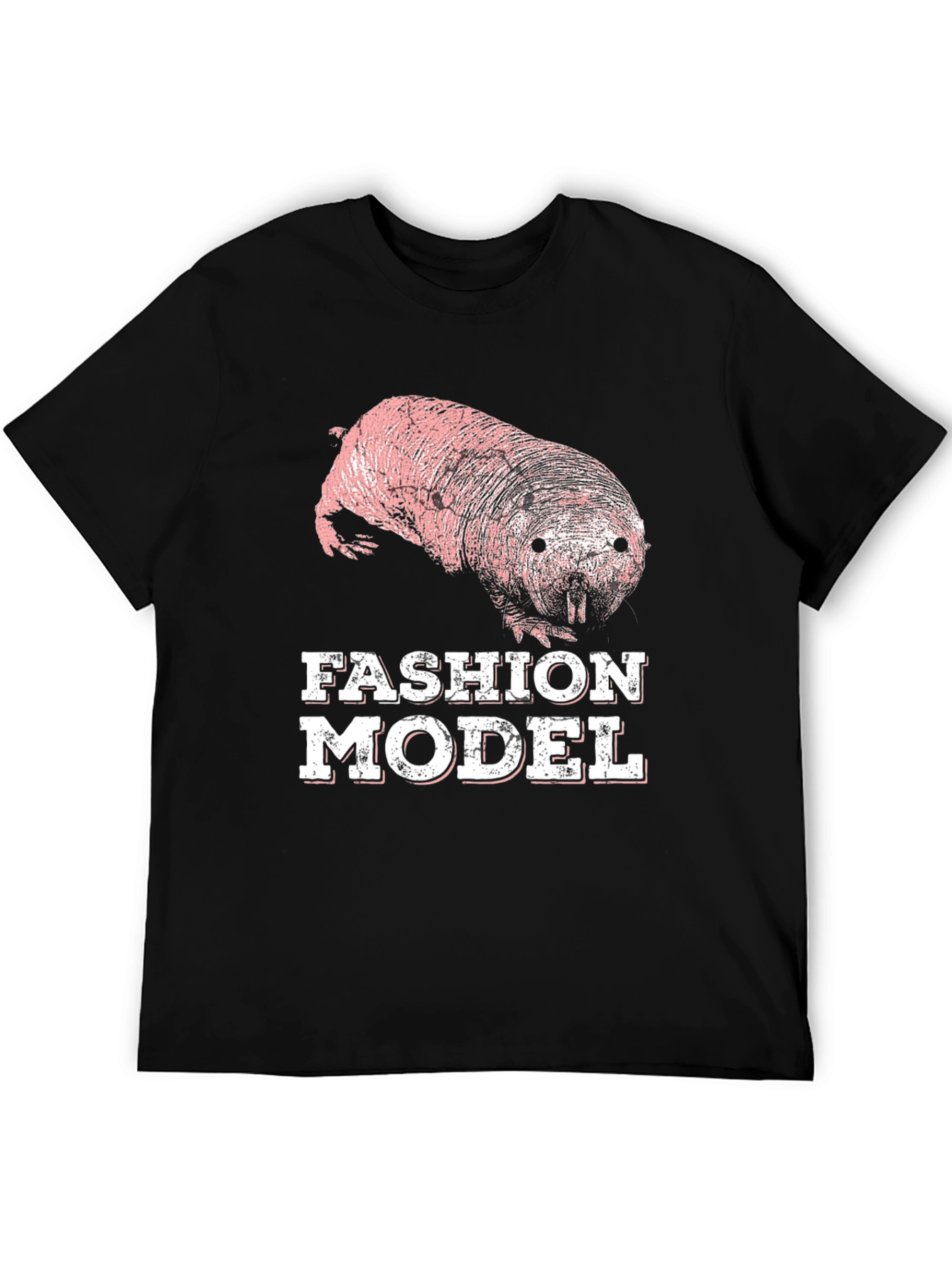 Black Naked Mole Rat Fashion Model T-Shirt view 5