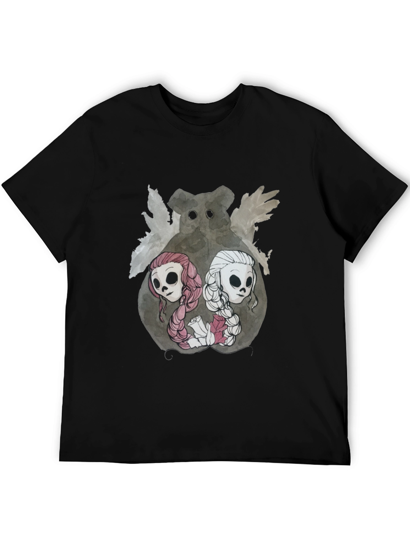 Black Gothic Skull & Bear T-Shirt view 5