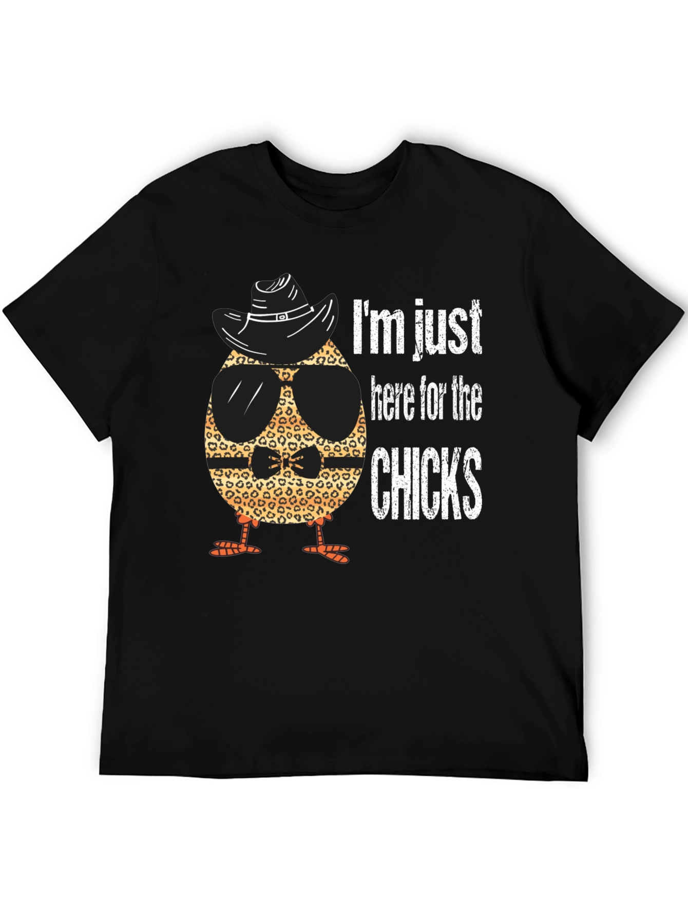 Black Funny Chick T-Shirt - I'm Just Here for the Chicks view 5