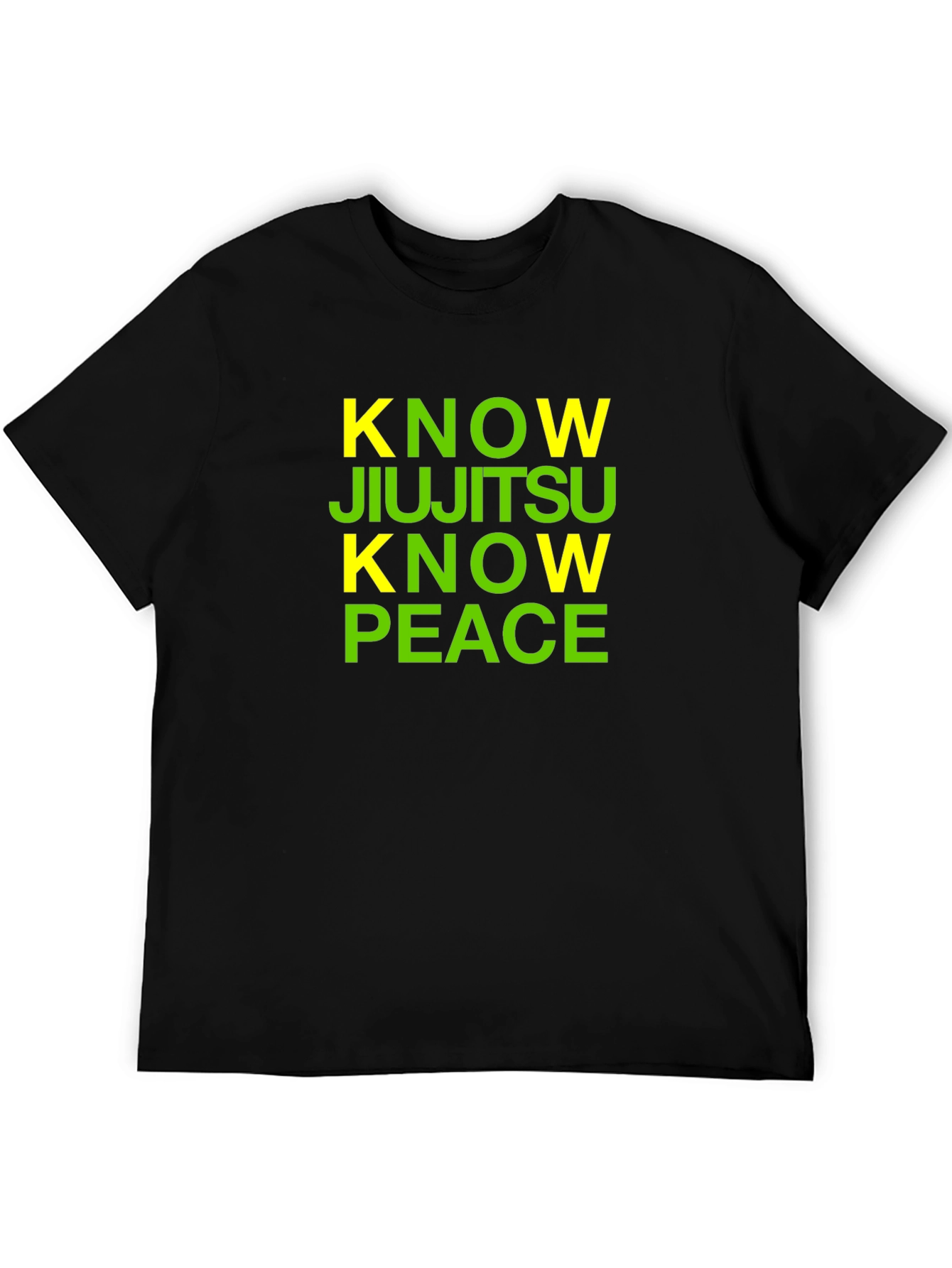 Black Know JiuJitsu Know Peace T-Shirt view 5