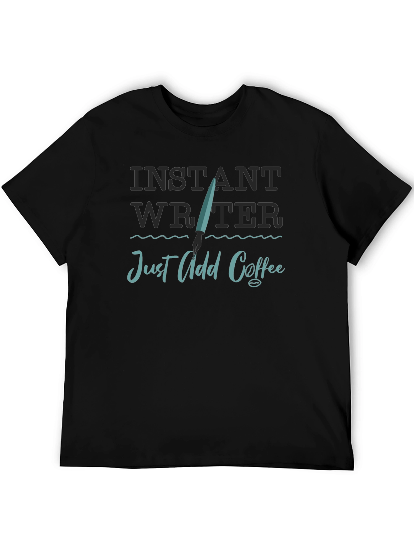 Black Instant Writer T-Shirt - Just Add Coffee! view 5