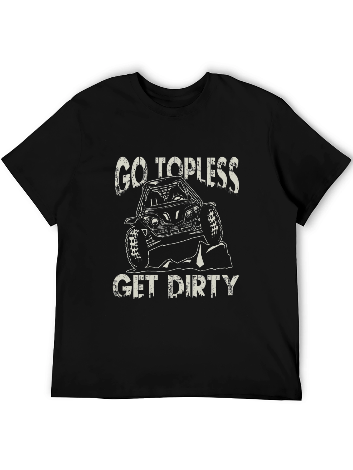 Black Go Topless Get Dirty T-Shirt - Off-Road Adventure Tee view 5